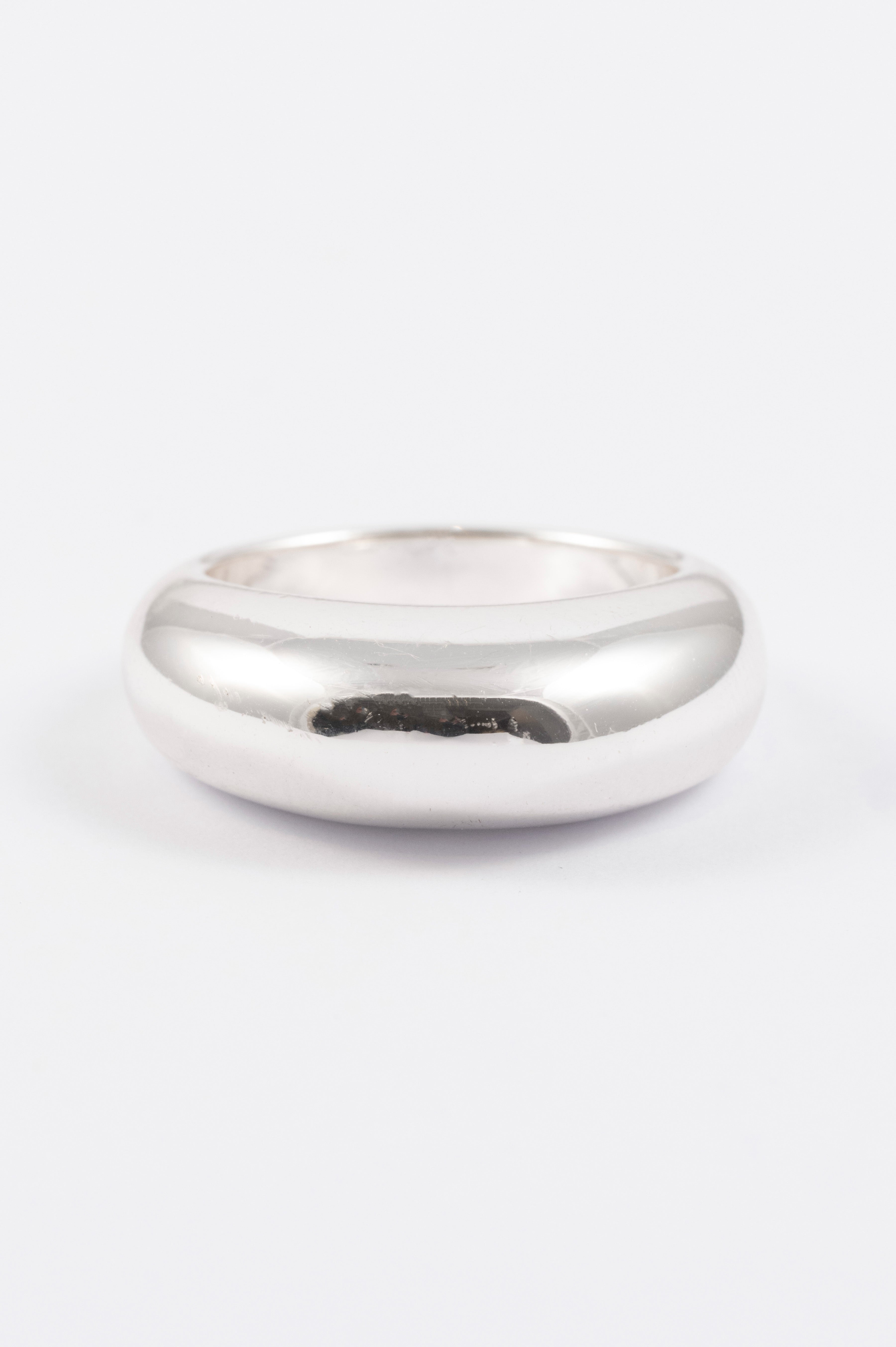 SILVER POLISHED CHUBBY RING M/L