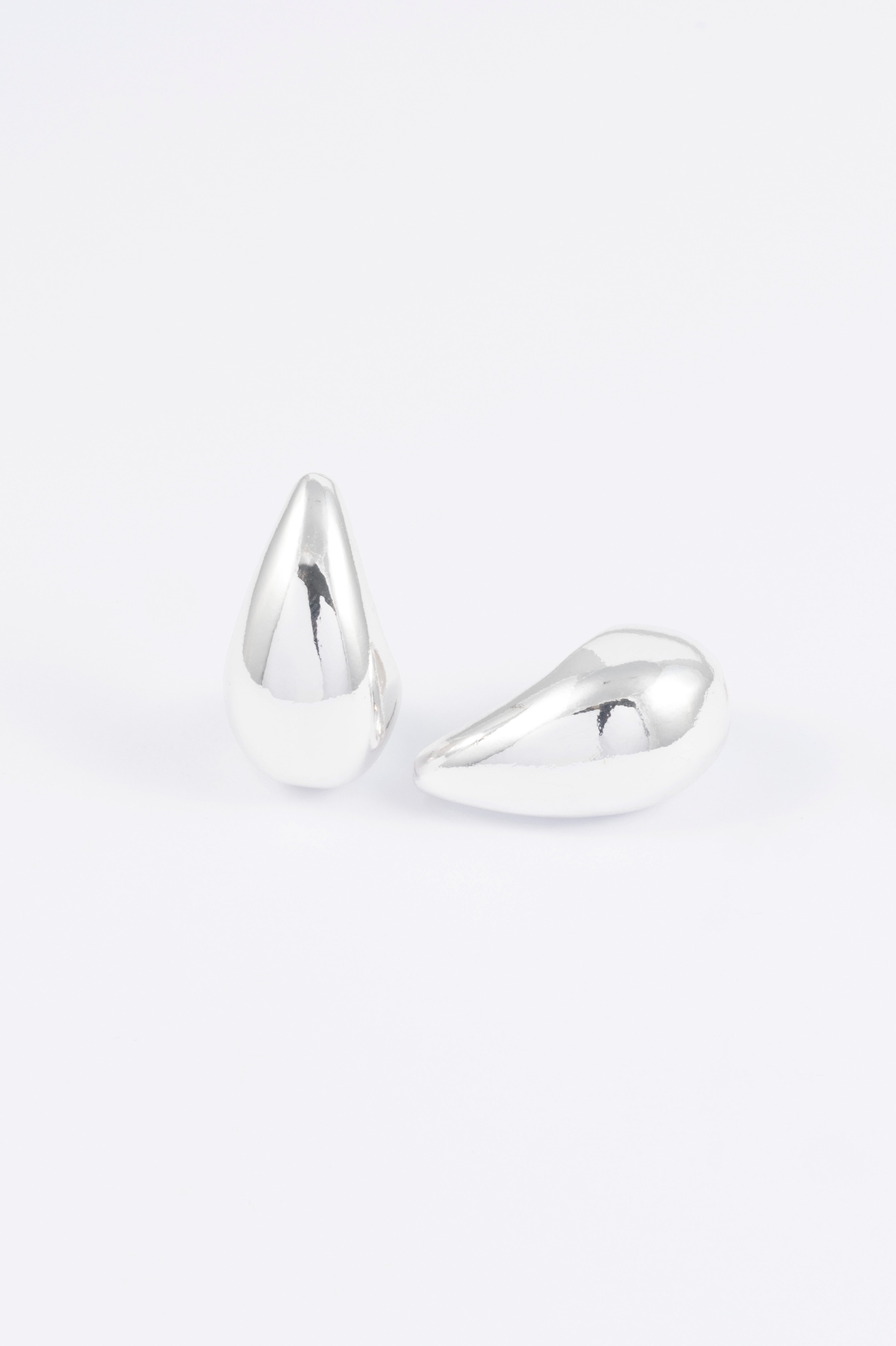 SILVER POLISHED CLASSIC DROPLET EARRING