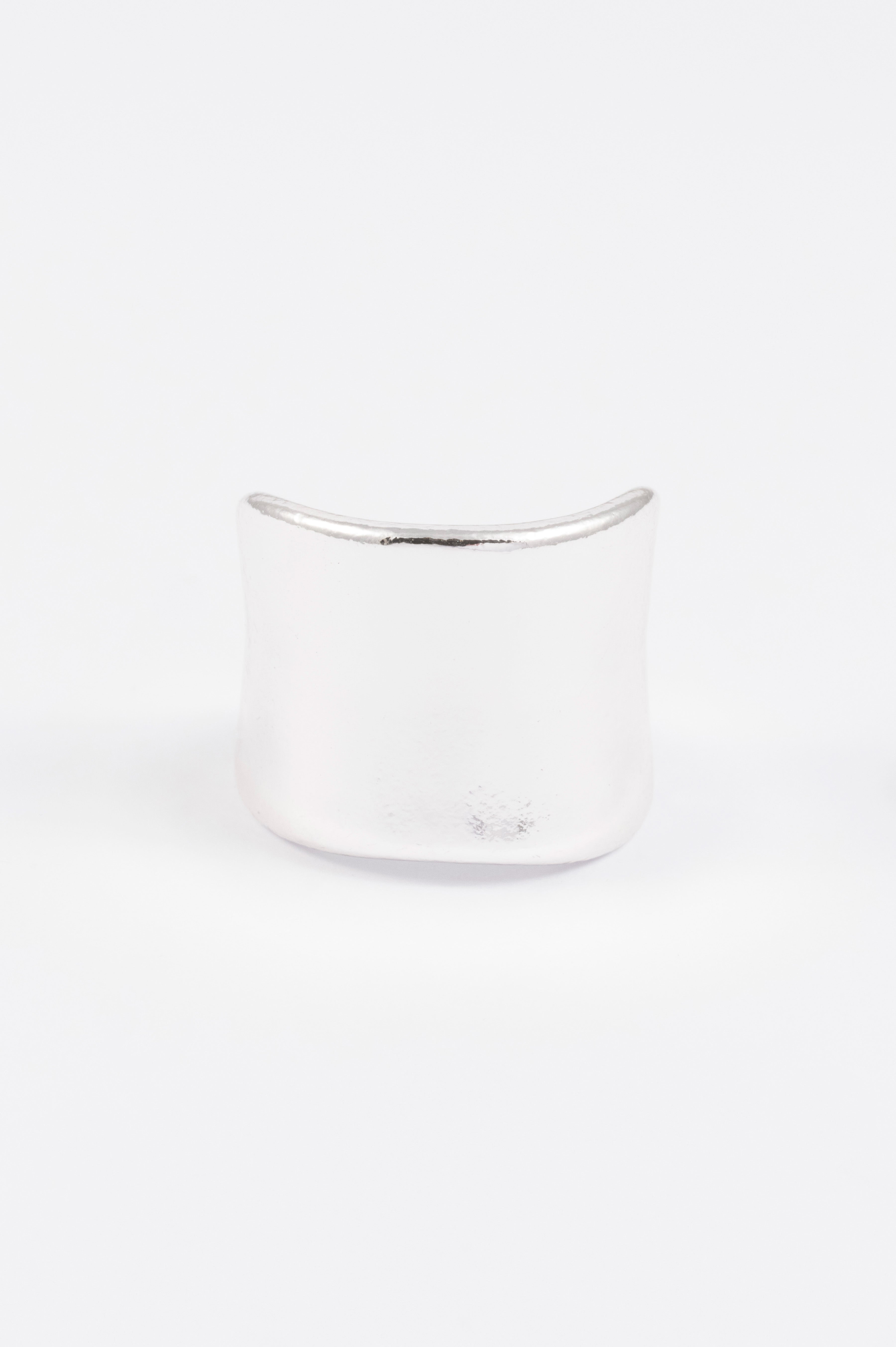 SILVER POLISHED ORGANIC RING M/L