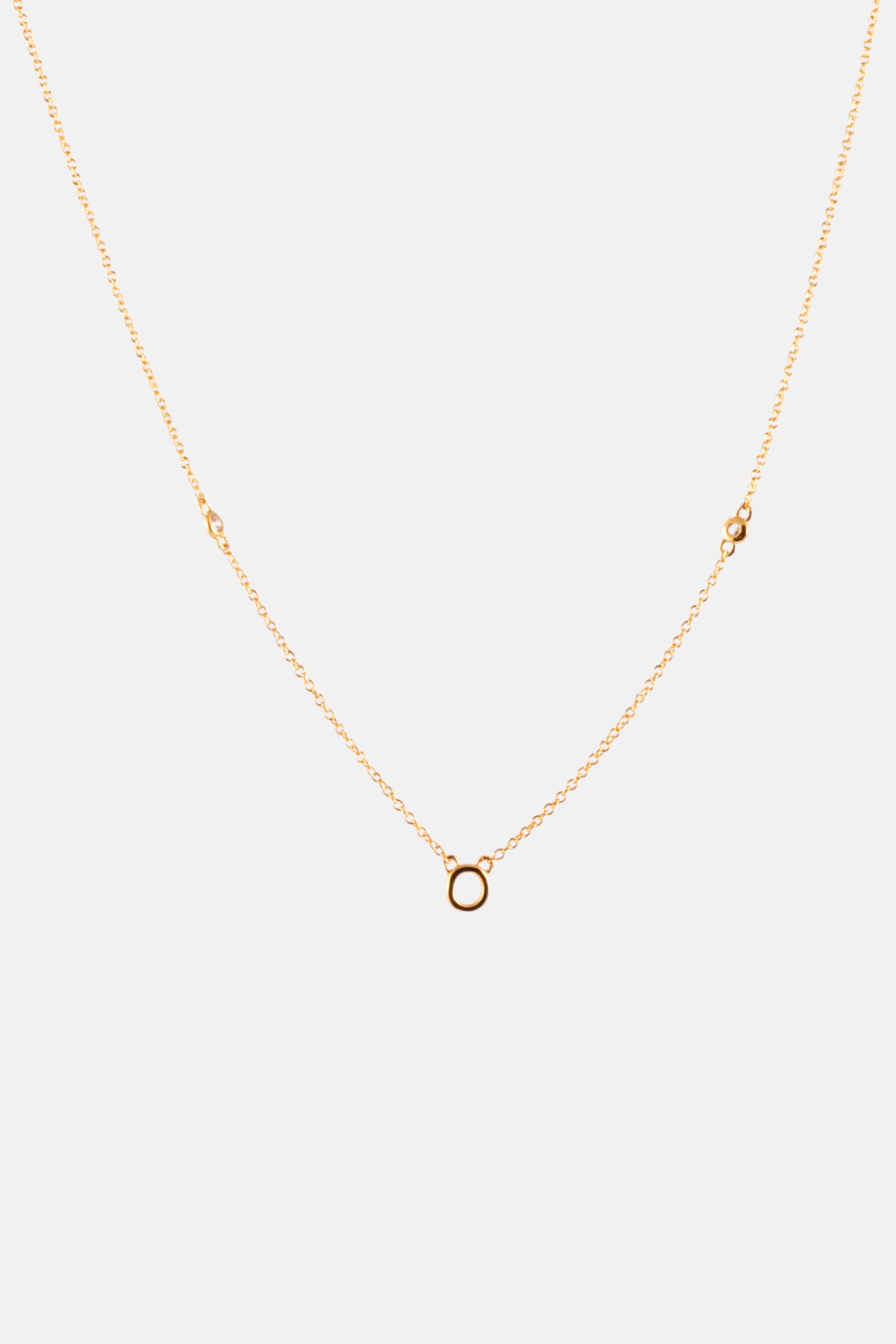 VERMEIL STERLING BEZEL SET STATION INITIAL PDT- O