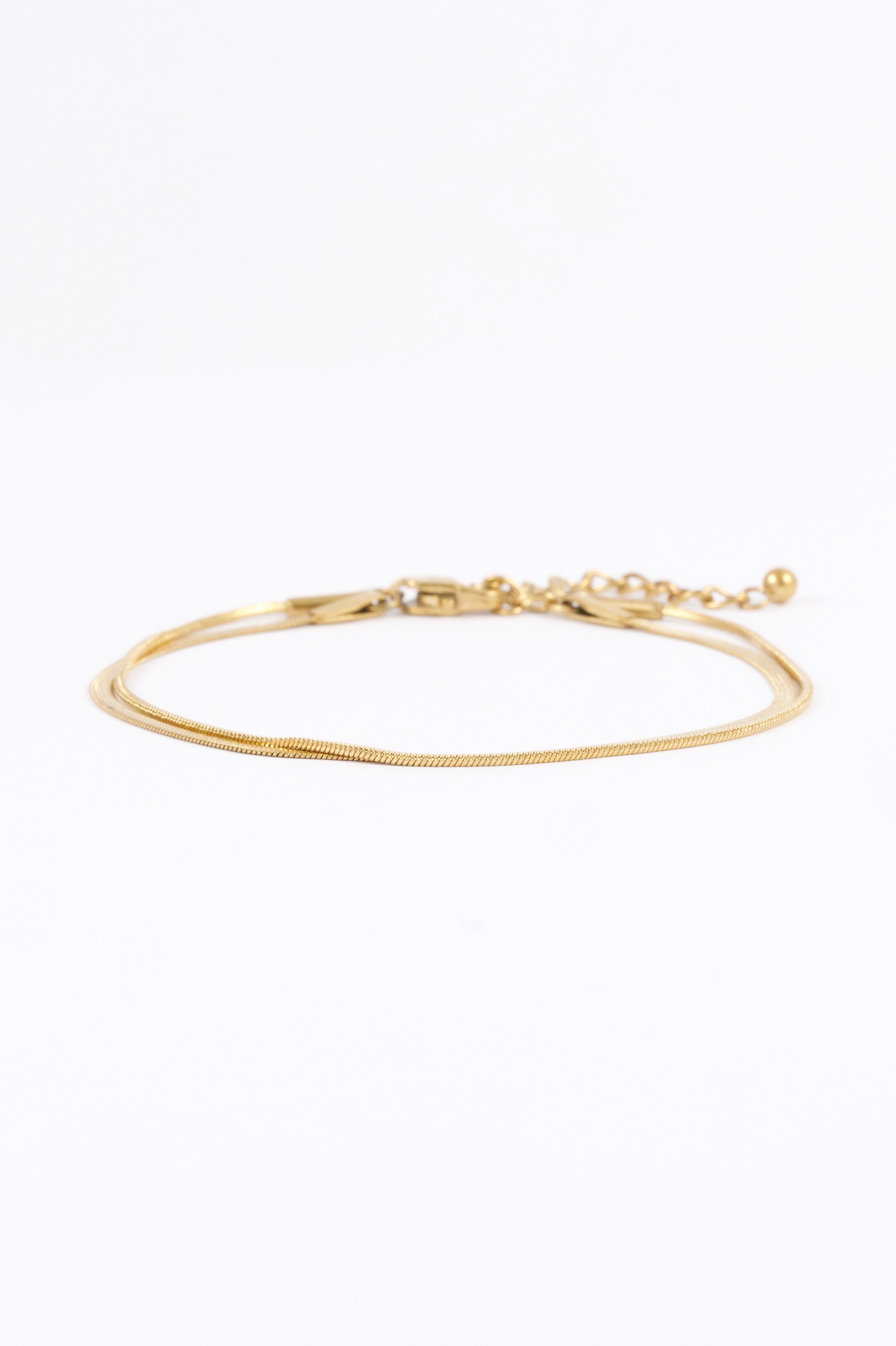 GOLD DOUBLE SNAKE CHAIN BRACELET