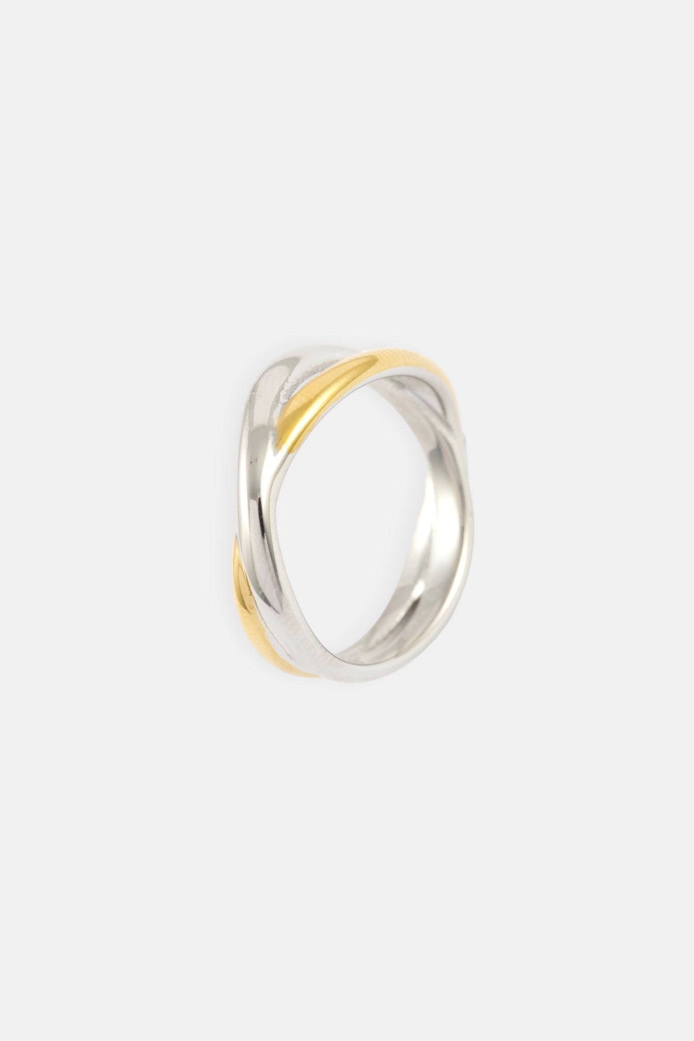 WP TWO TONE CROSS OVER RING - SM