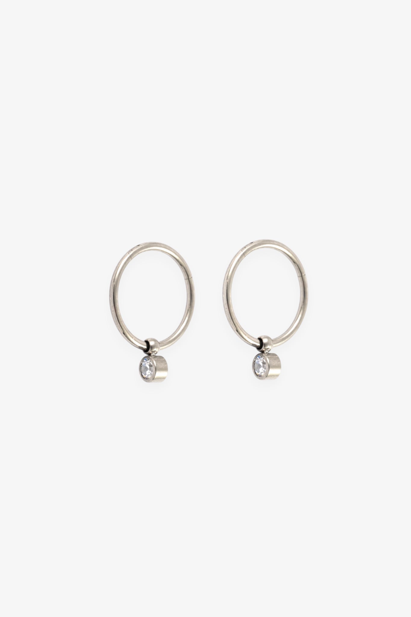 SILVER TINY DROPLET SLEEPER HOOPS