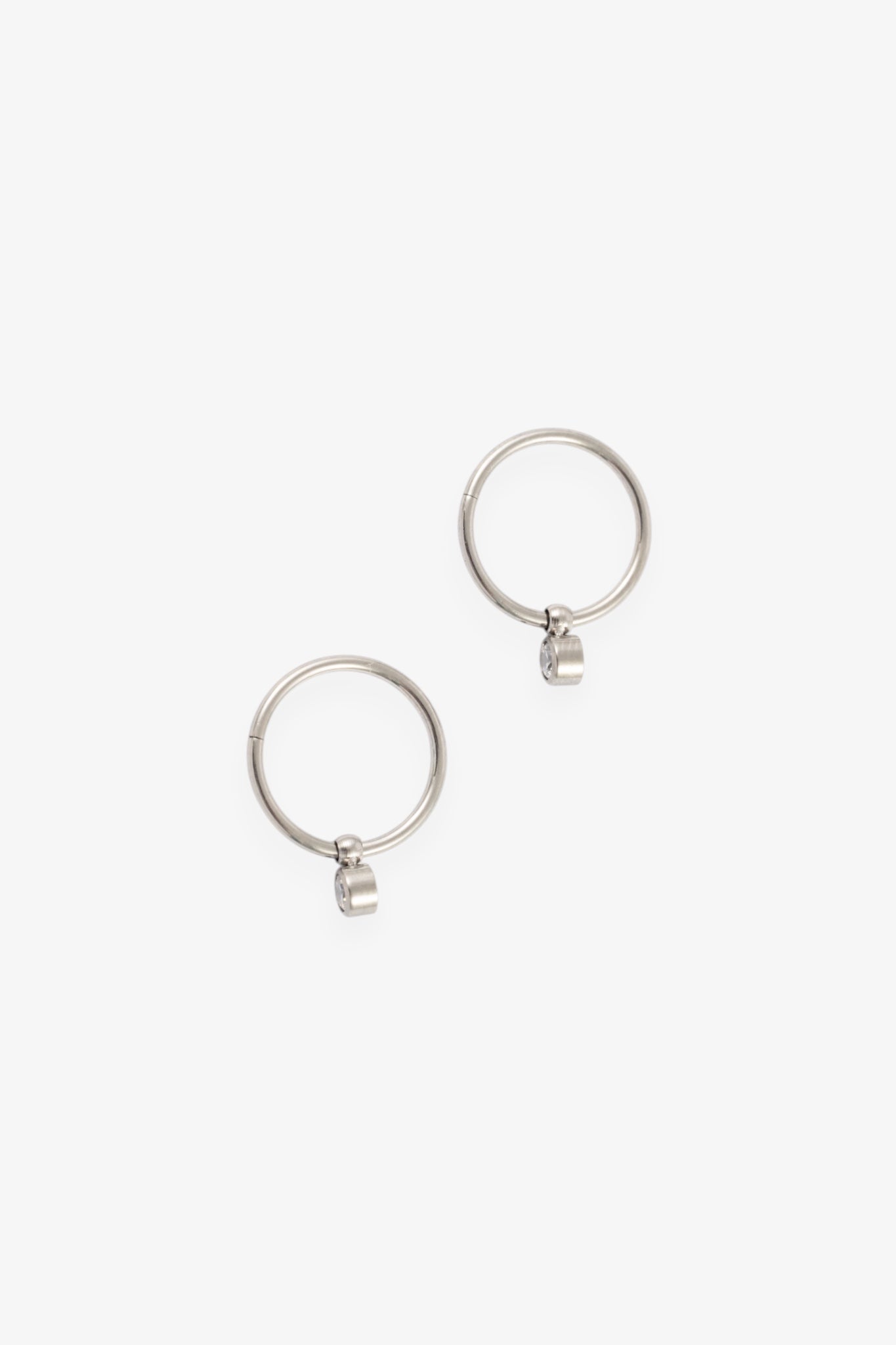 SILVER TINY DROPLET SLEEPER HOOPS