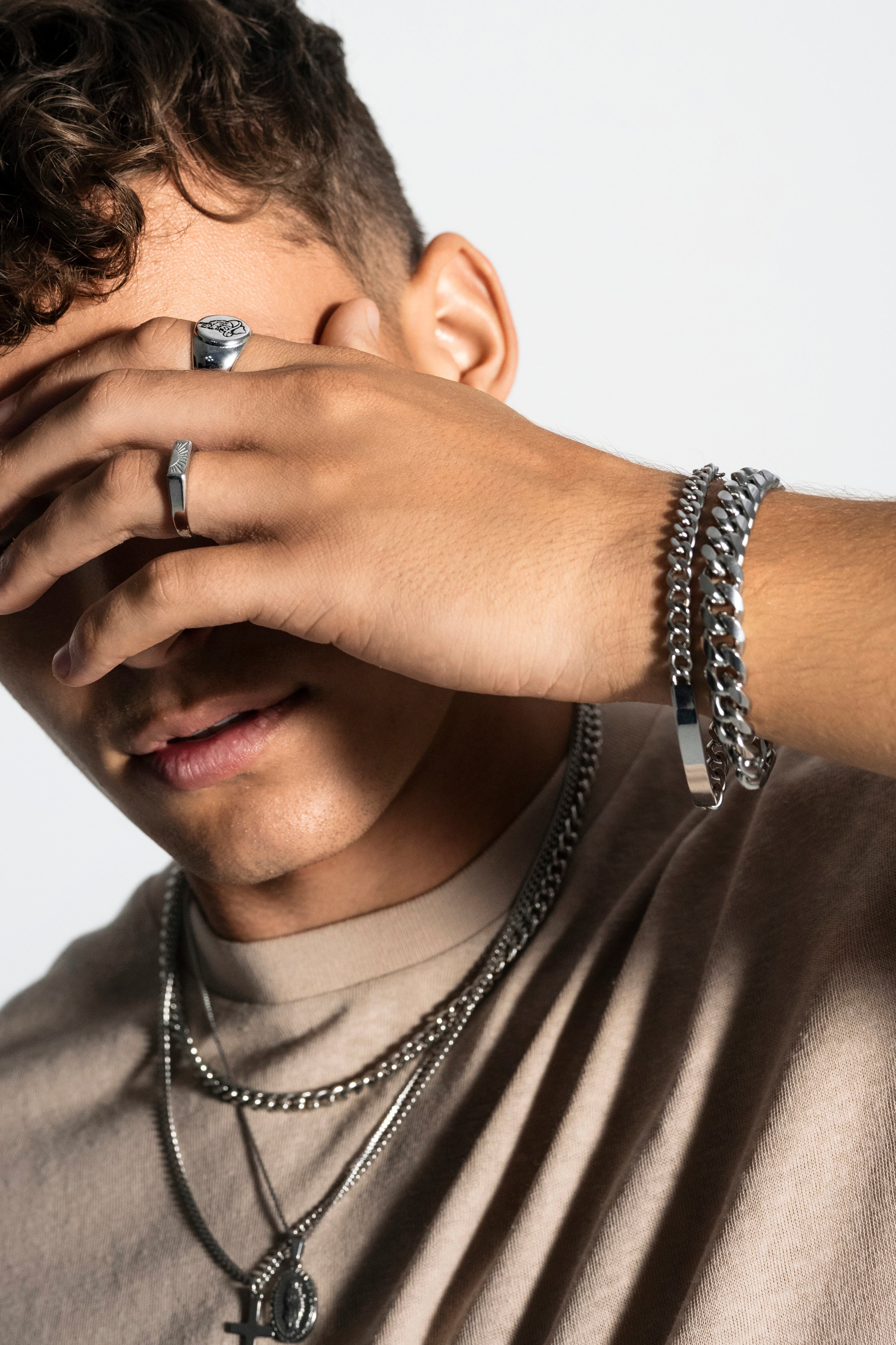 SILVER SQUARE CHAIN BRACELET