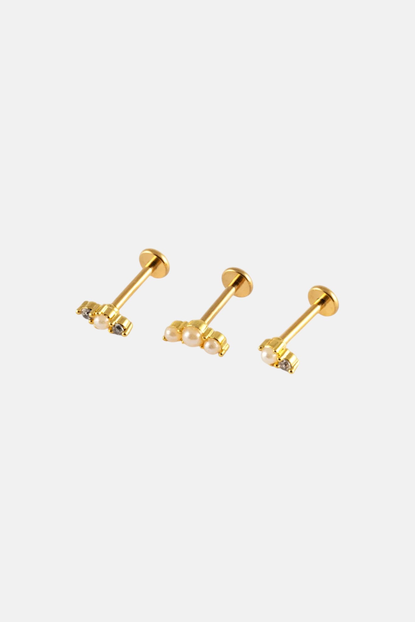 GOLD 16G 3 PACK PEARL CLUSTER FLATBACK