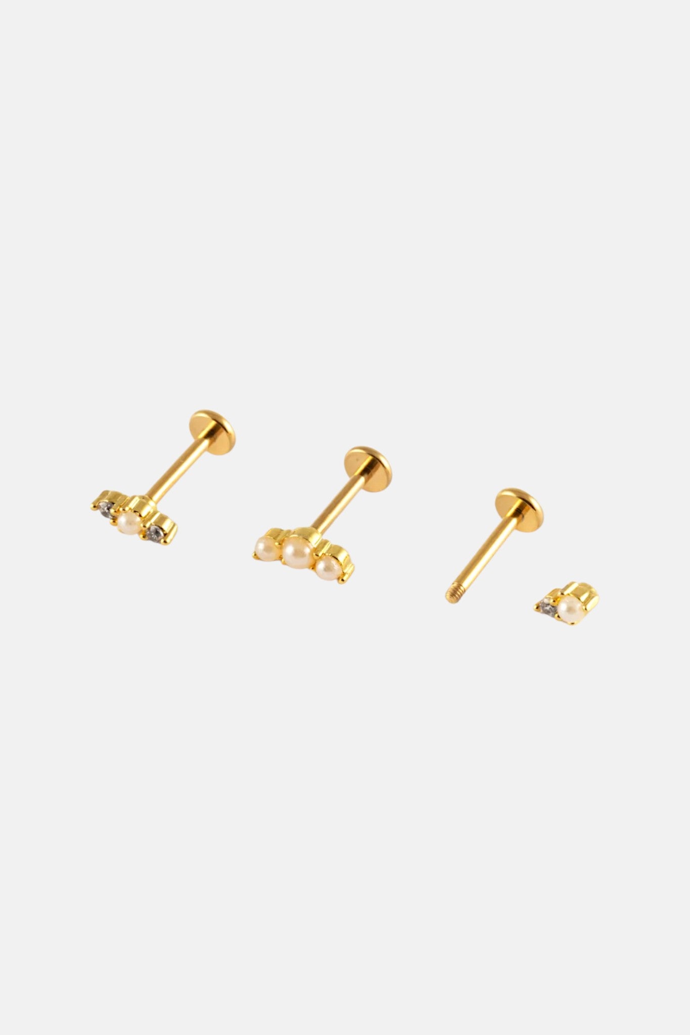 GOLD 16G 3 PACK PEARL CLUSTER FLATBACK