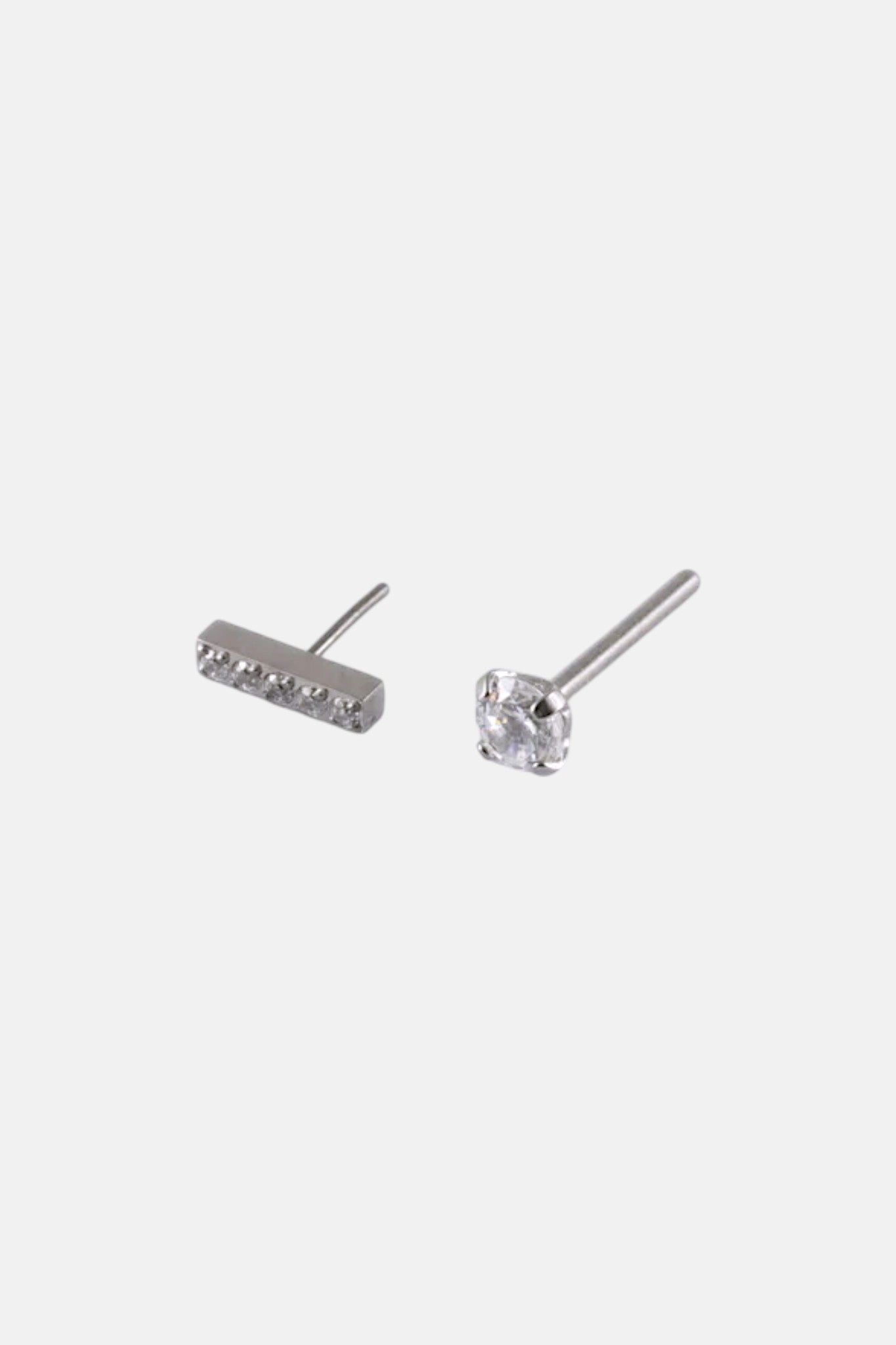 20G TITANIUM TL REVERSIBLE BAR CZ FLATBACK