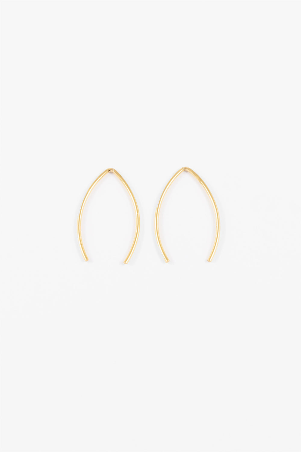STERLING SILVER GOLD POLISHED THREAD-THROUGH HOOP