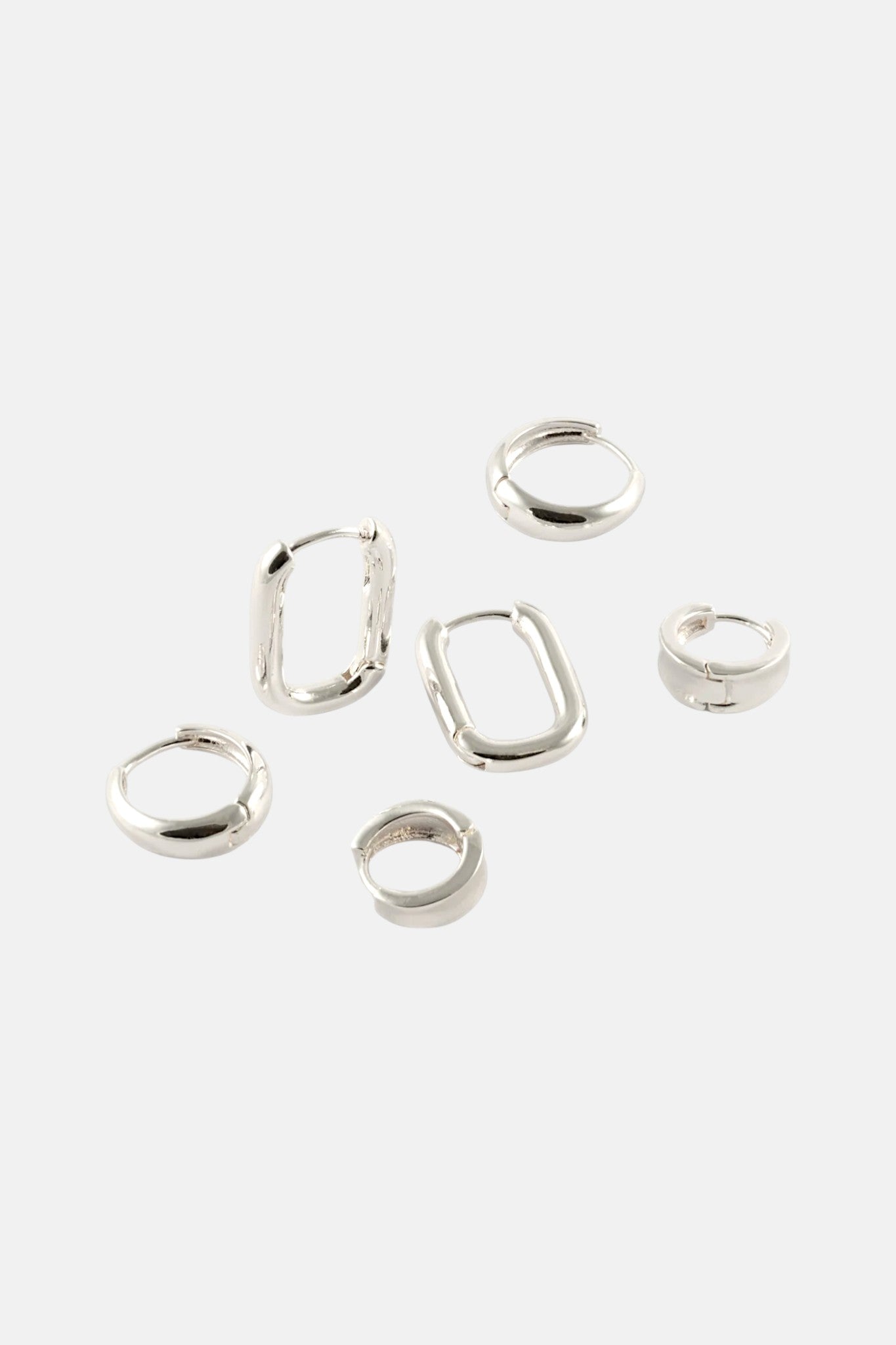 SILVER POLISHED CHUBBY MULTI SHAPED HUGGIE PACK