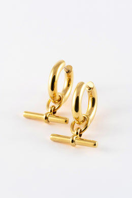 GOLD FOB CHAIN HUGGIE EARRING
