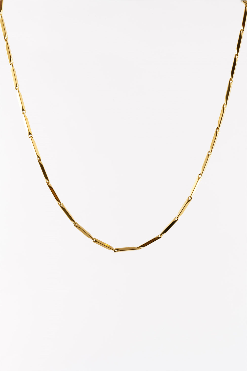 WATERPROOF GOLD PRISM STICK CHAIN NECKLACE