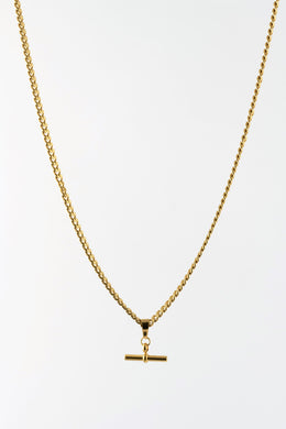 GOLD FOB CURB CHAIN NECKLACE