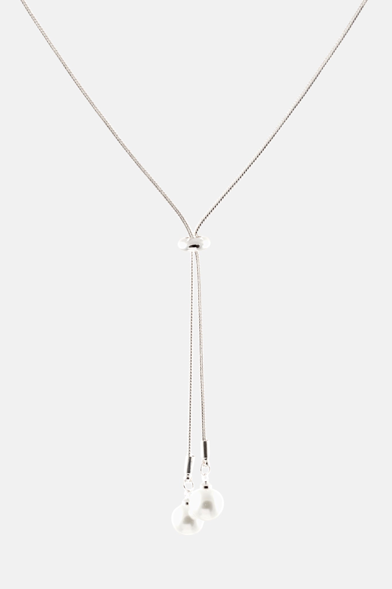 SILVER GRAD PEARL BALL NECKLACE