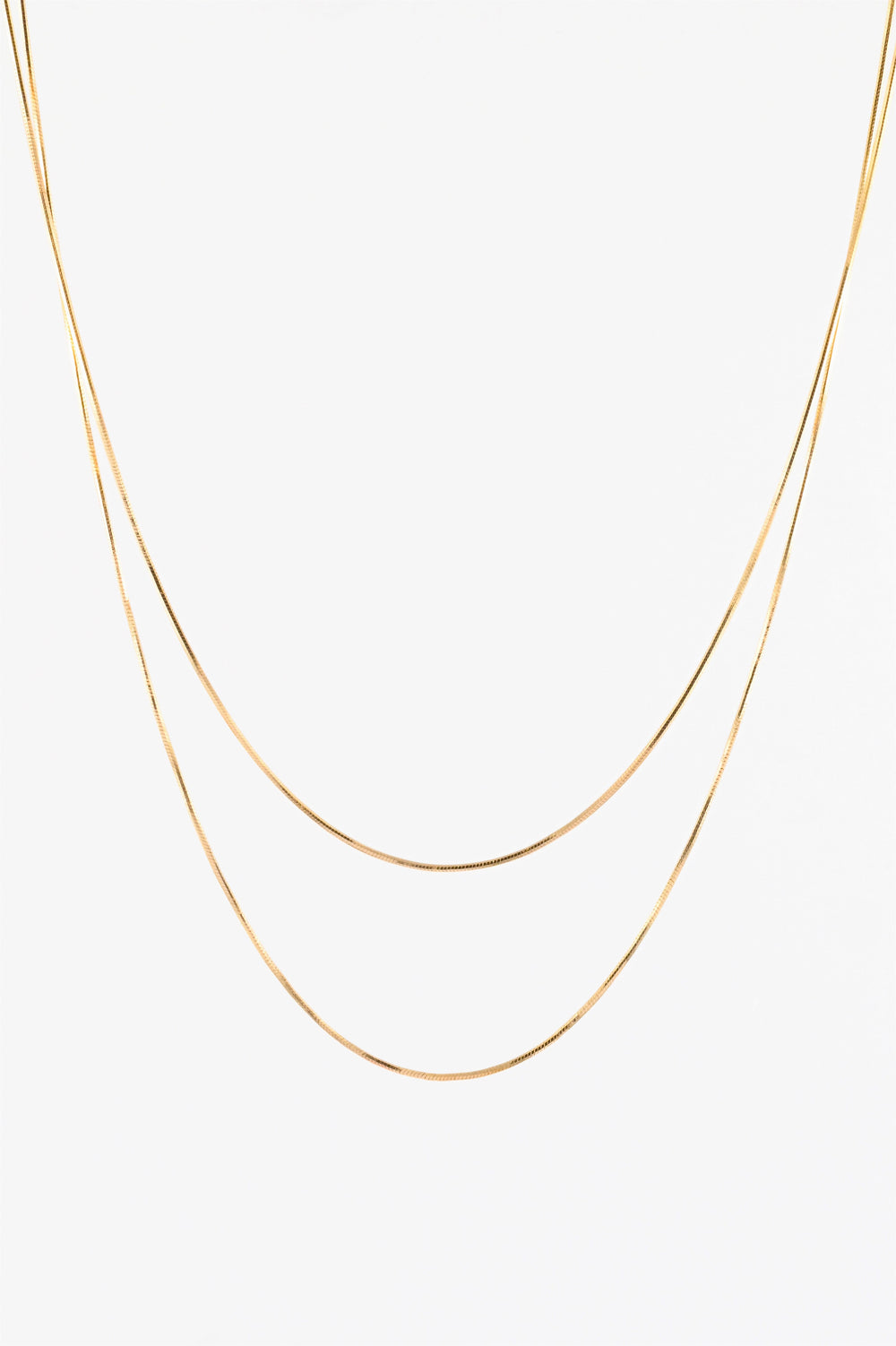 LONG GOLD DOUBLE STRAND CHAIN NECKLACE