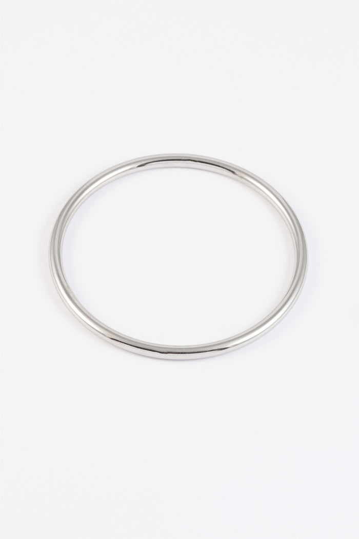 WATERPROOF SILVER THIN SMOOTH BANGLE