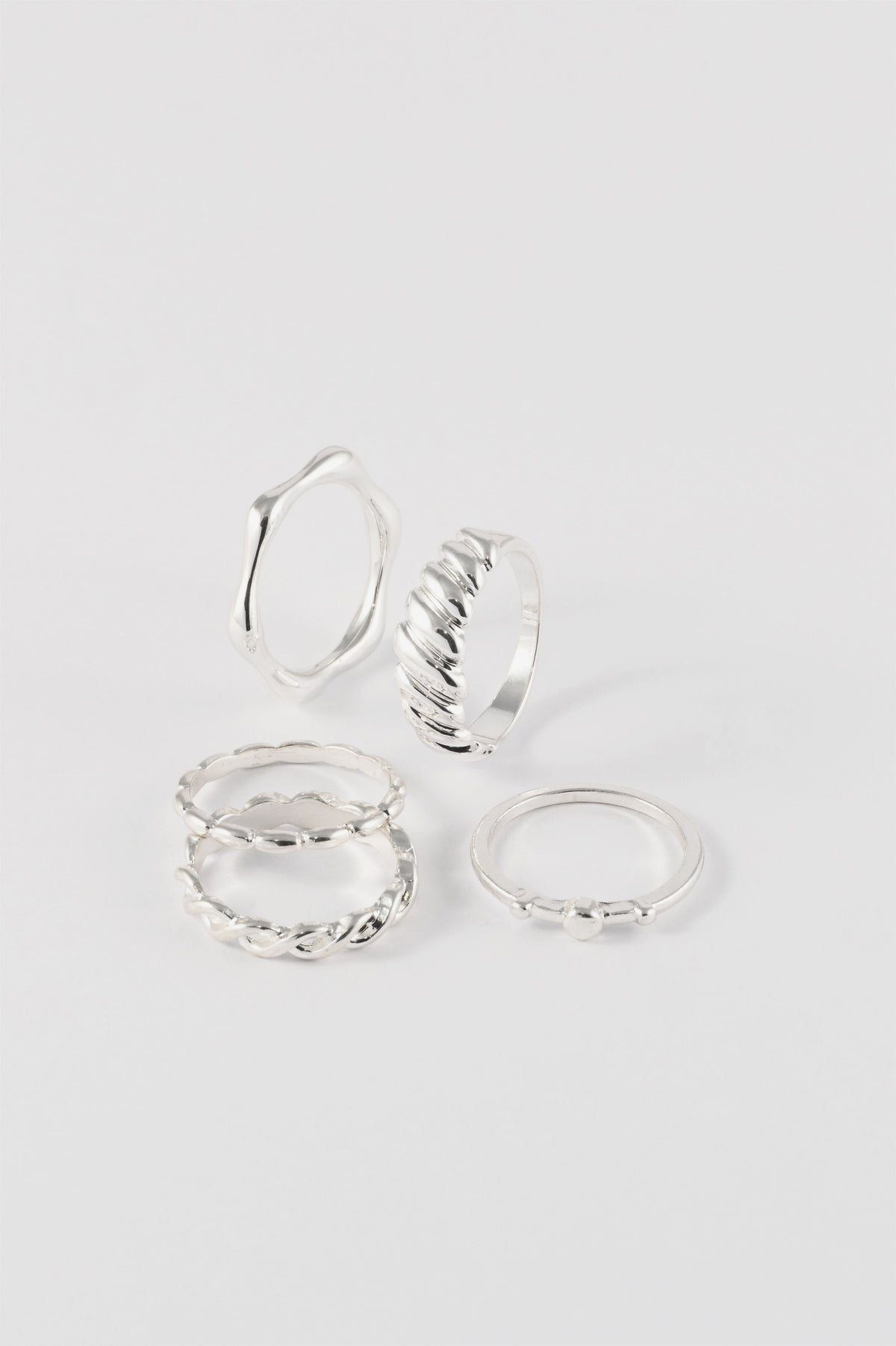 SILVER MIXED SIZE RING PACK - S/M