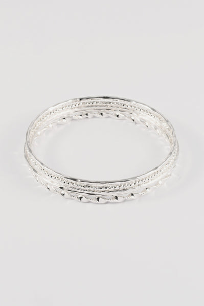 SILVER MULTI FINE BANGLE PACK