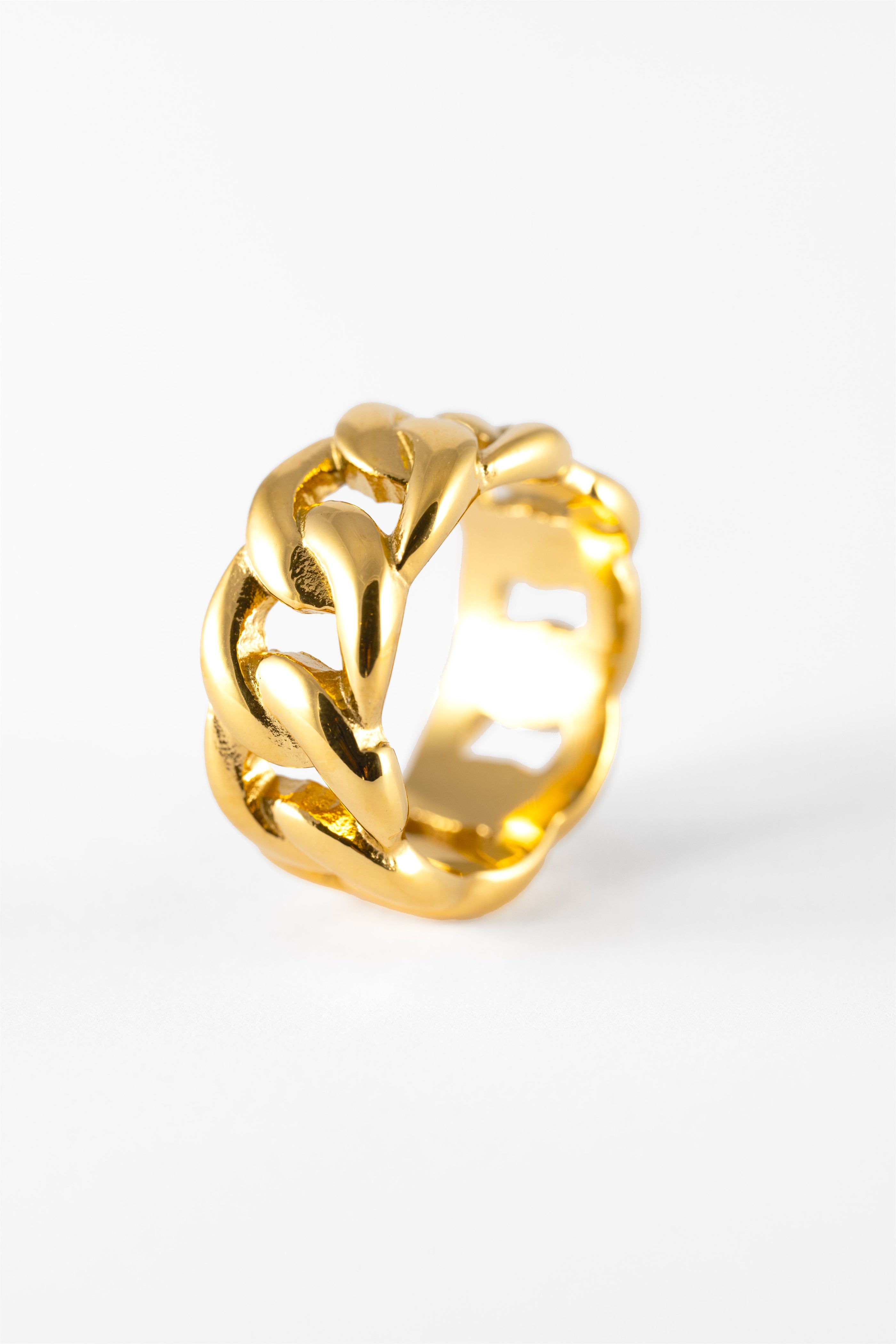 WATERPROOF GOLD LINKED CLASSIC RING - S/M
