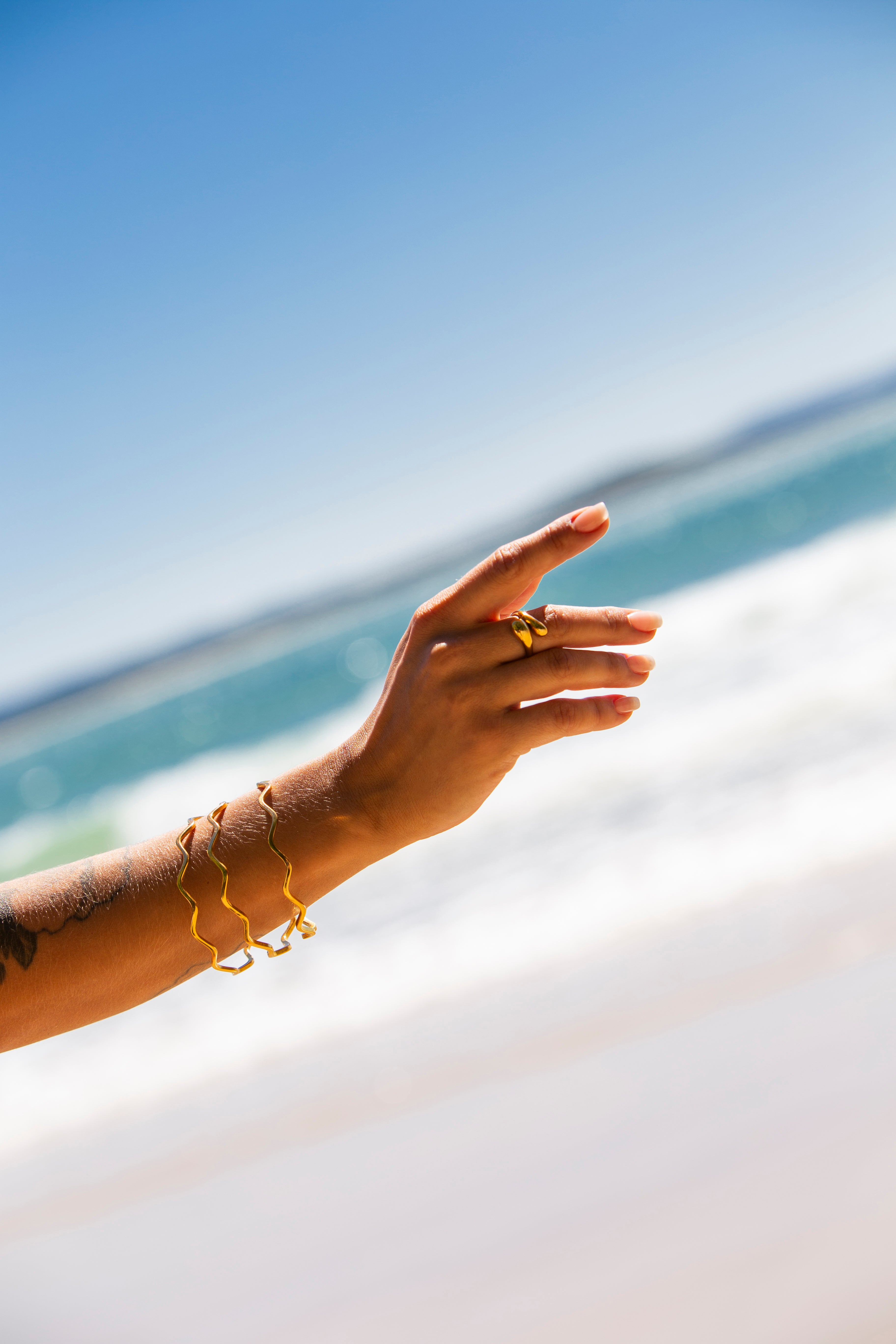 GOLD WRAPPED BUBBLE ADJUSTABLE RING