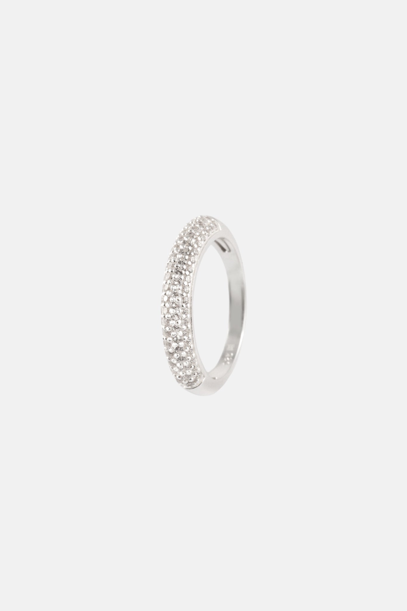 STERLING  SILVER CZ THIN PAVE RING S/M