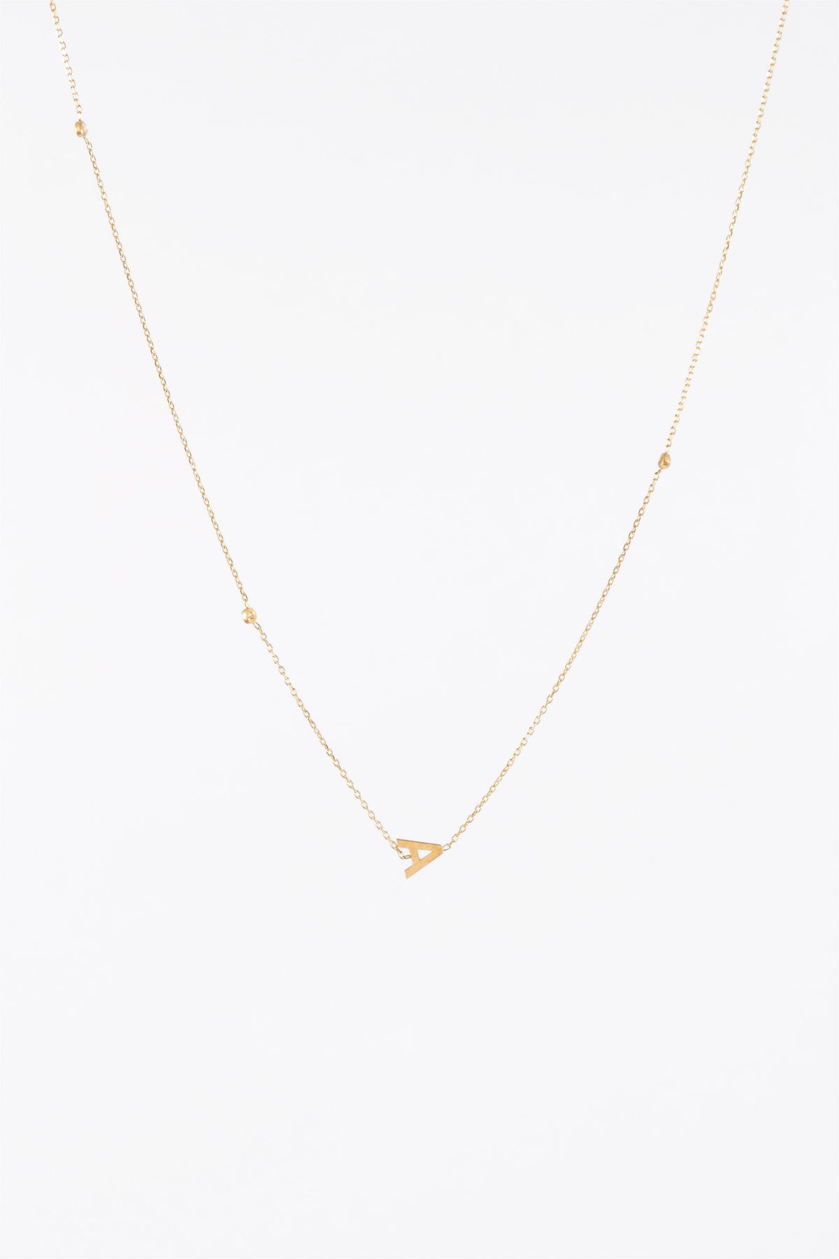WATERPROOF GOLD CZ & SIDE INTIAL SIDE A CHAIN