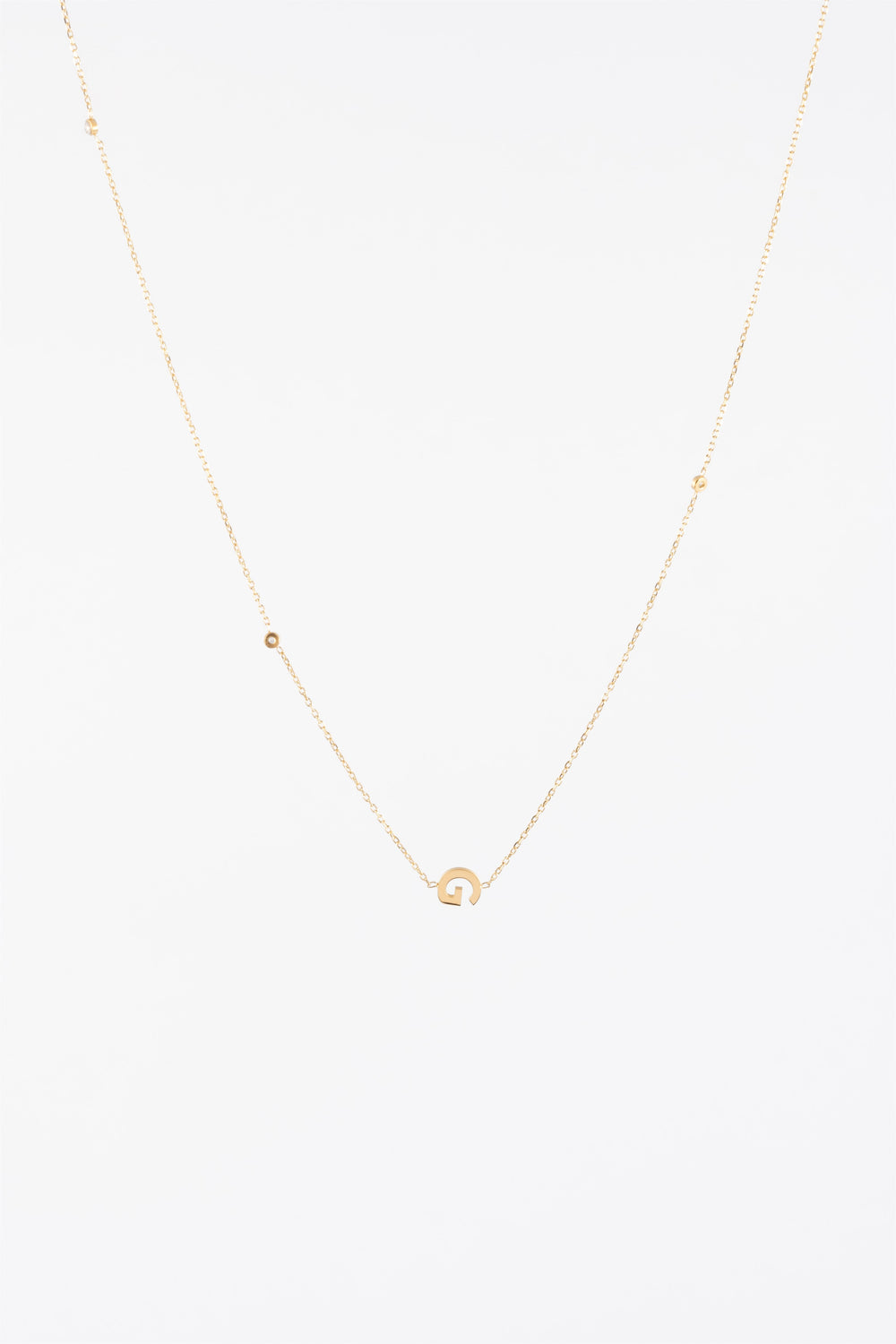 WATERPROOF GOLD CZ & SIDE INTIAL SIDE G CHAIN