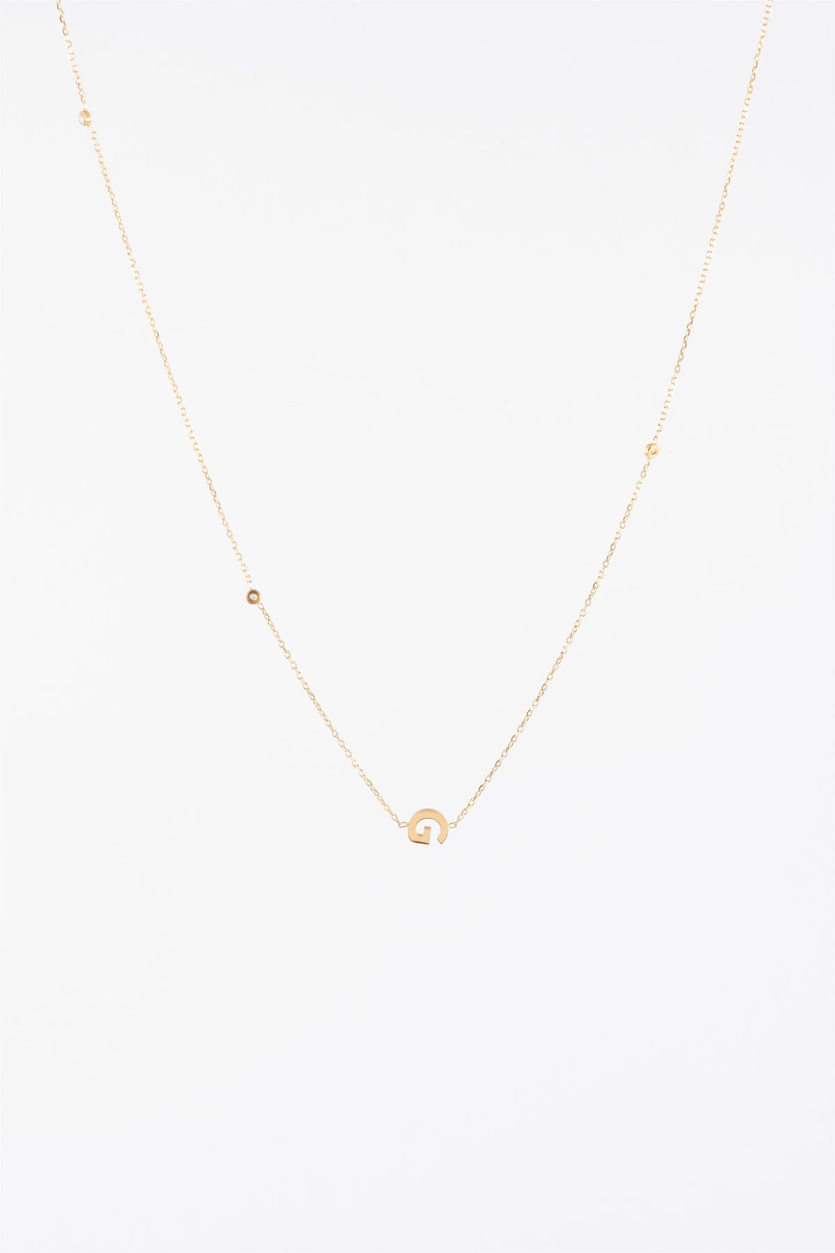 WATERPROOF GOLD CZ & SIDE INTIAL SIDE G CHAIN