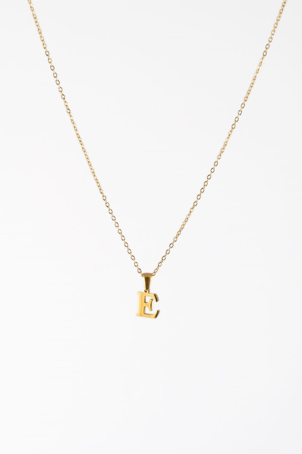 WATERPROOF GOLD METAL INITIAL E CHAIN