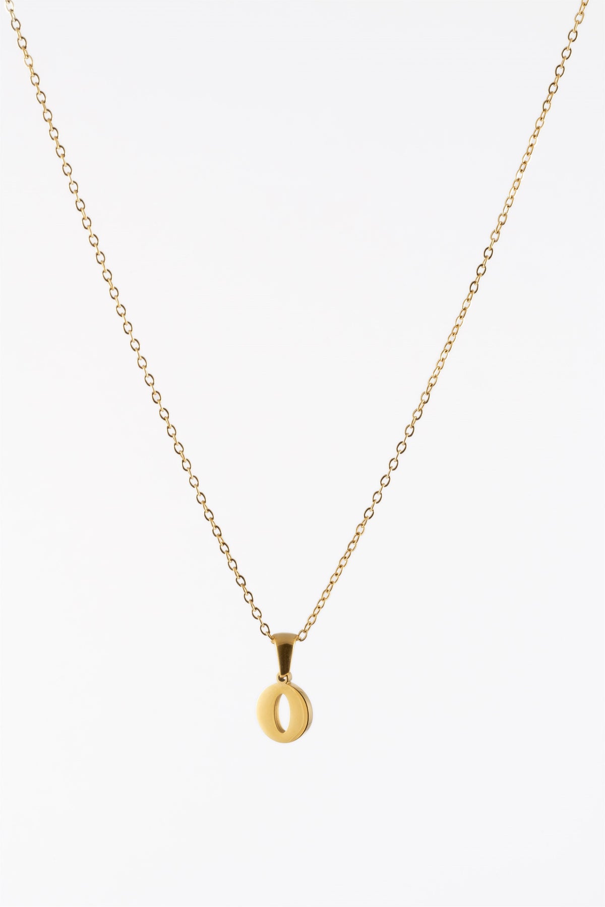 WATERPROOF GOLD METAL INITIAL O CHAIN