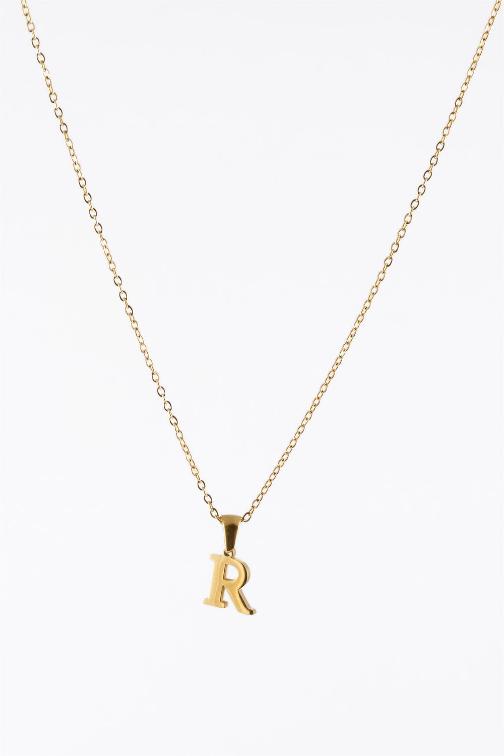 WATERPROOF GOLD METAL INITIAL R CHAIN