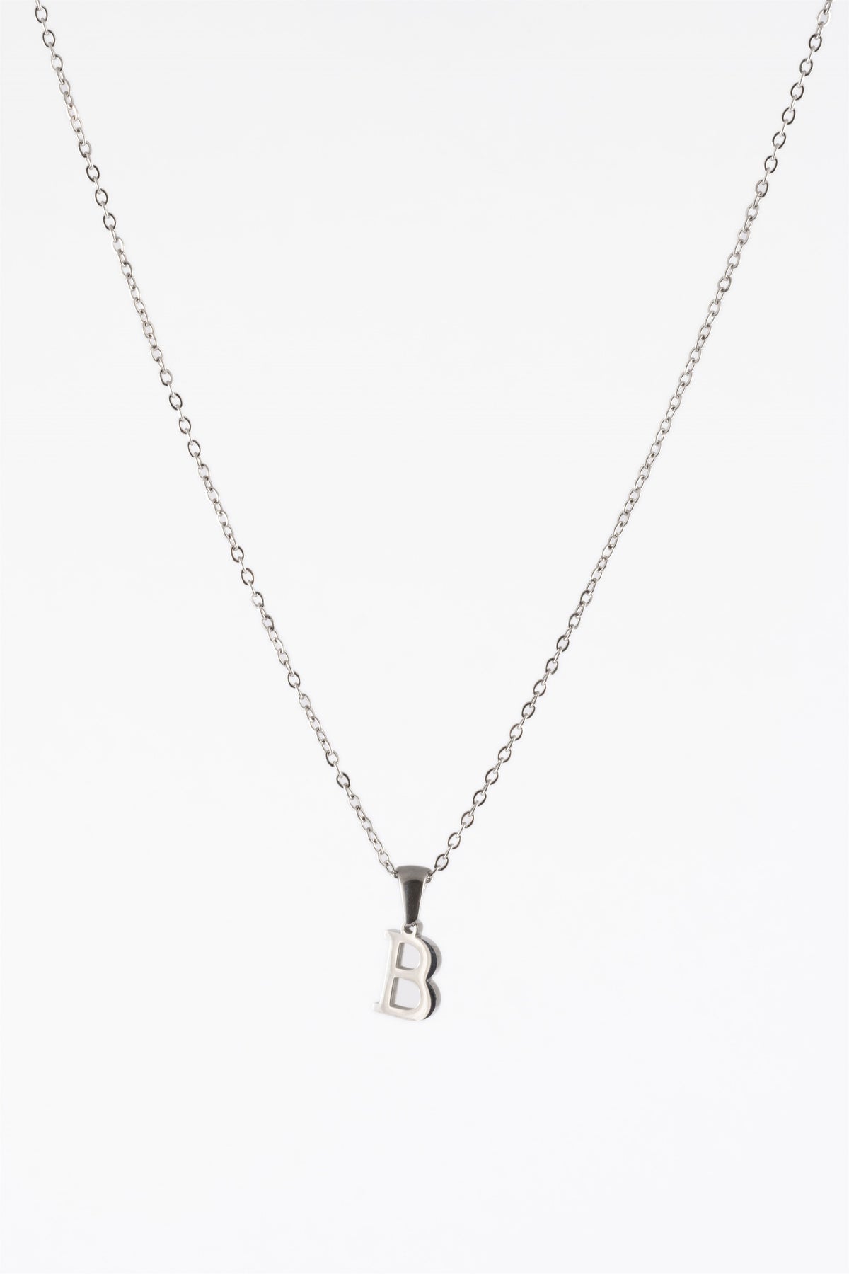 WATERPROOF SILVER METAL INITIAL B CHAIN