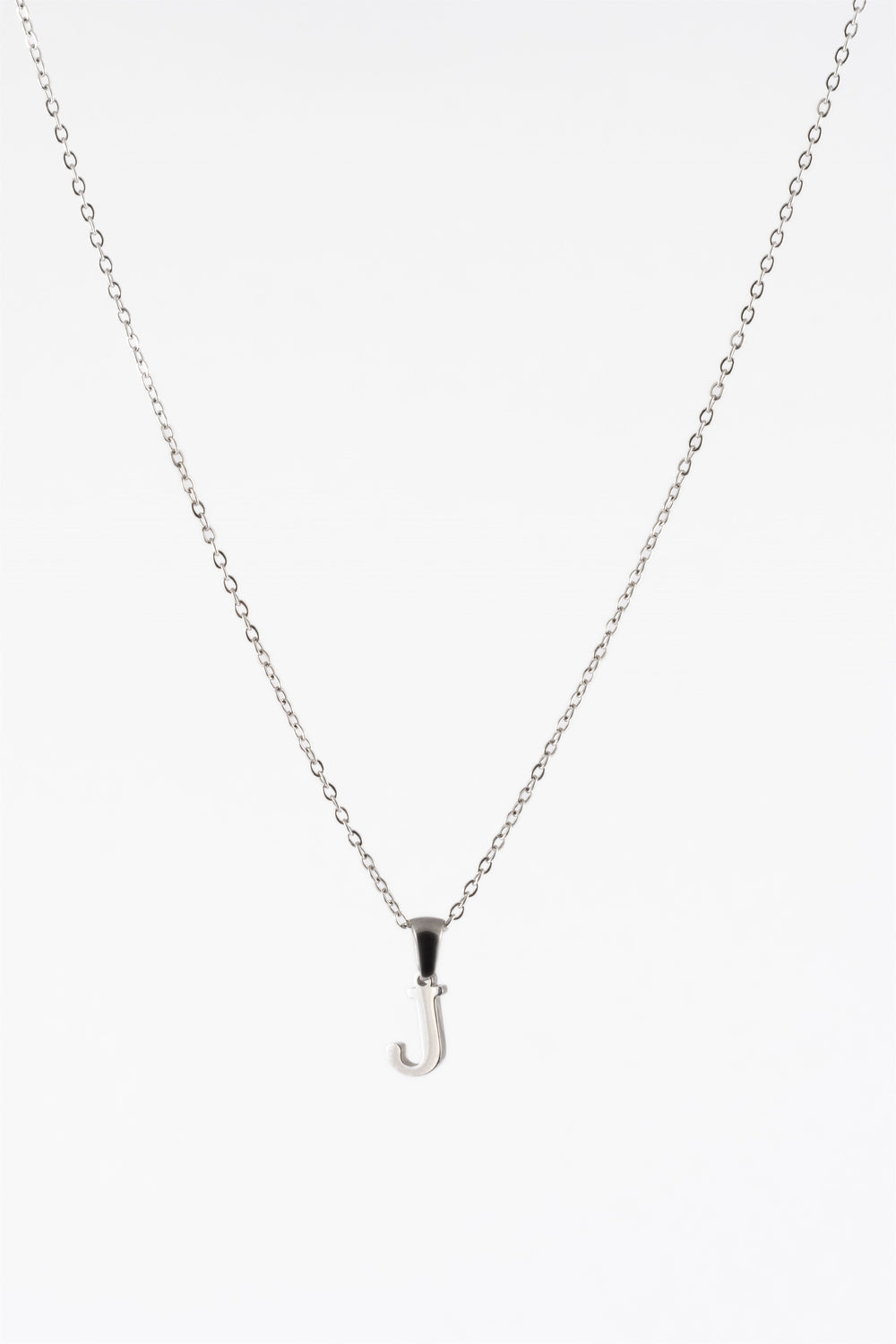 SILVER METAL INITIAL J CHAIN