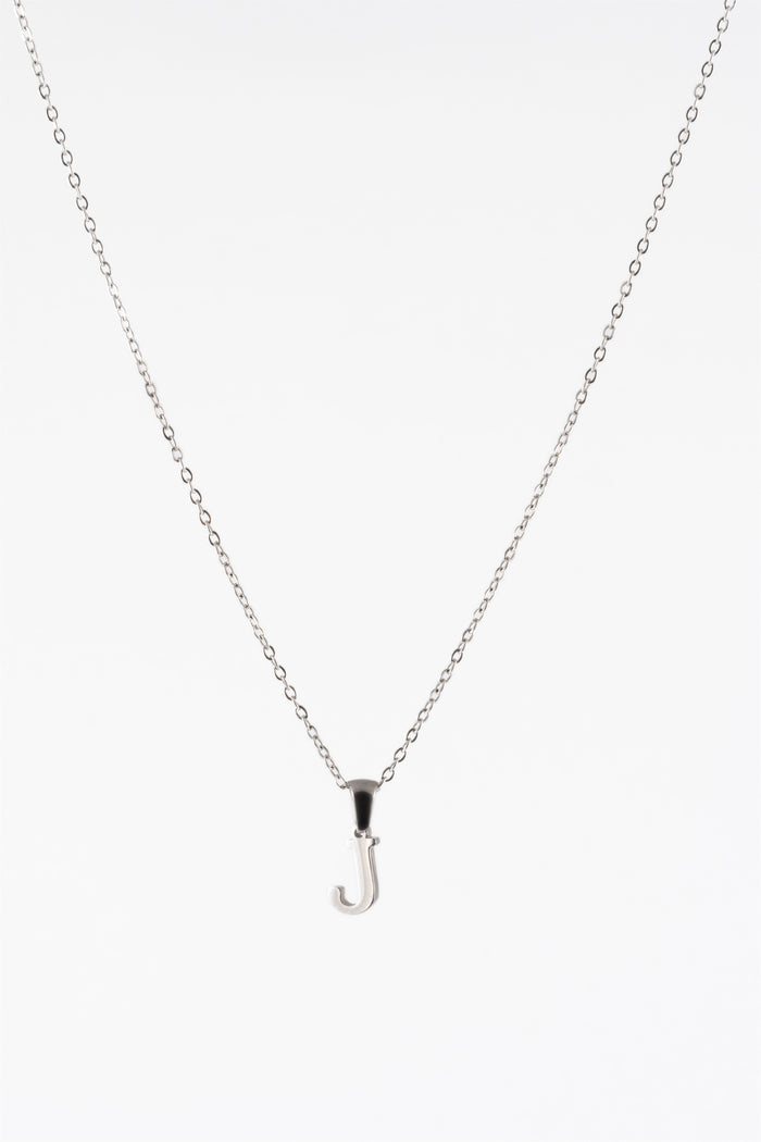 SILVER METAL INITIAL J CHAIN