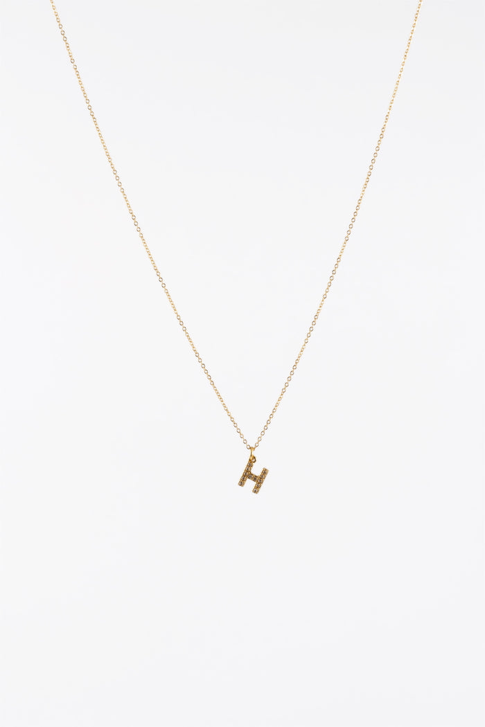 GOLD CZ DIAMANTE INITIAL H CHAIN