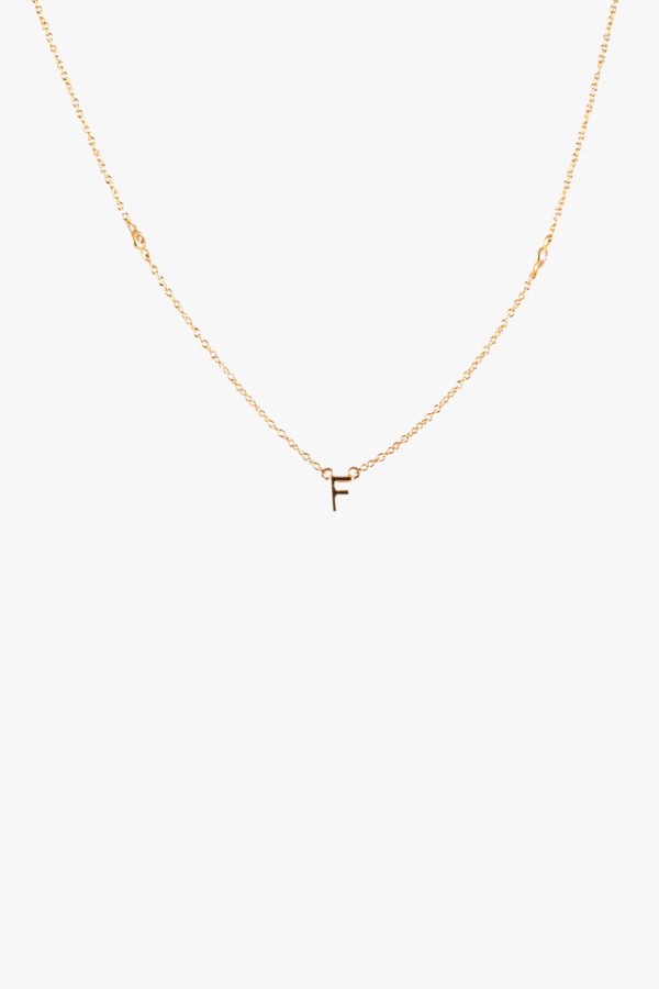 VERMEIL STERING  BEZEL SET STATION INITIAL PDT- F
