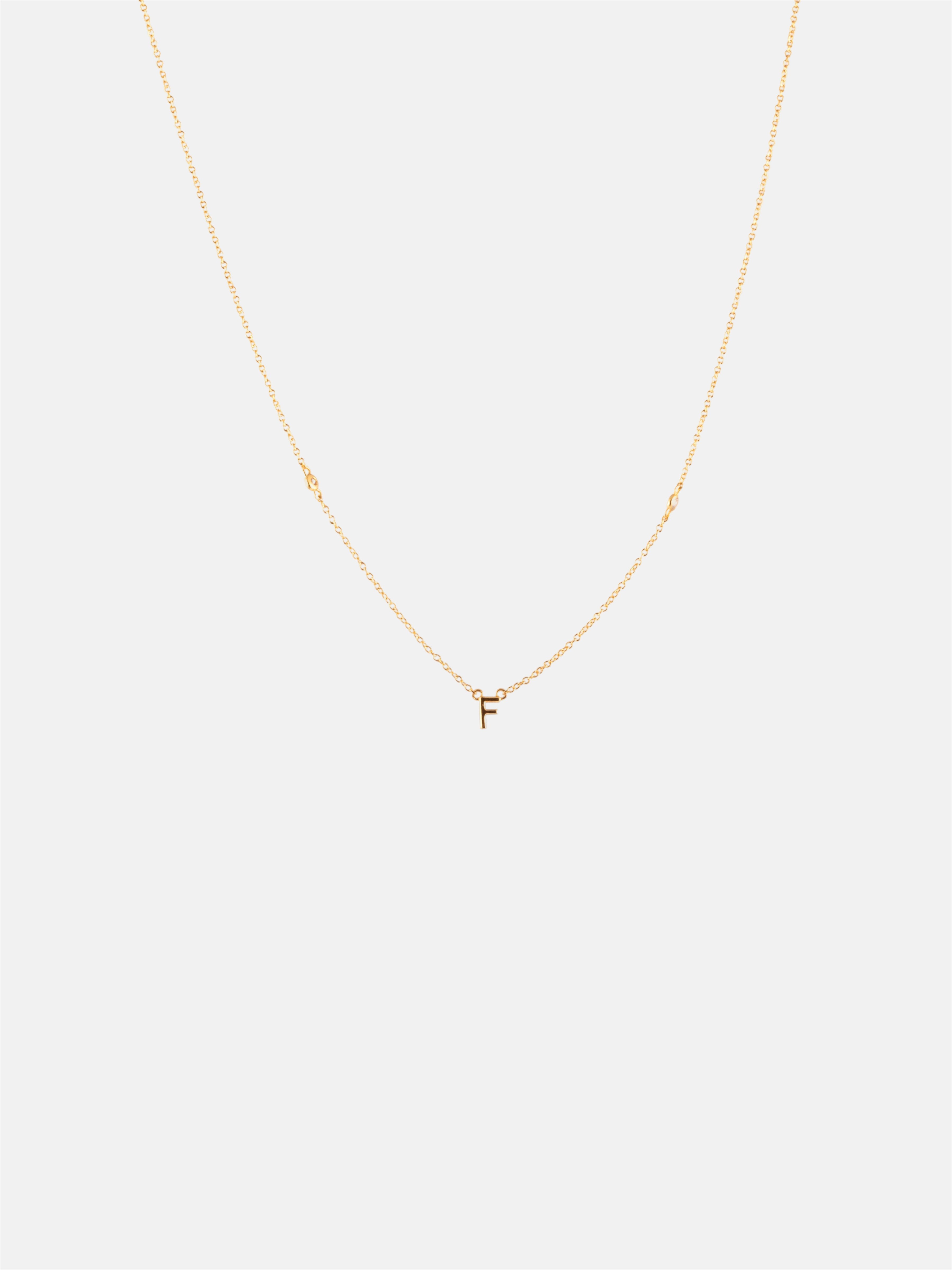VERMEIL STERING  BEZEL SET STATION INITIAL PDT- F