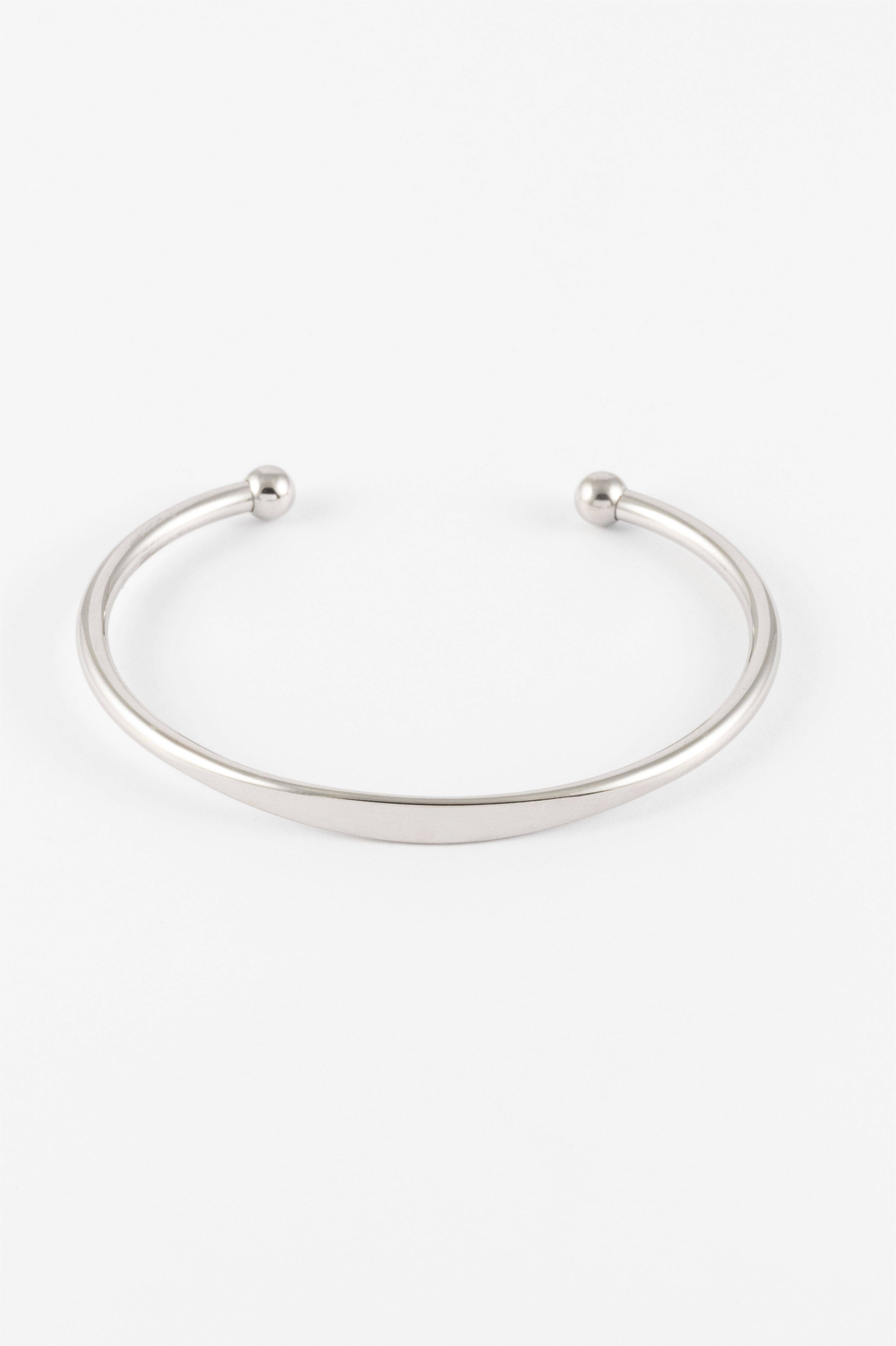 SILVER OPEN CUFF ENGRAVABLE BRACELET