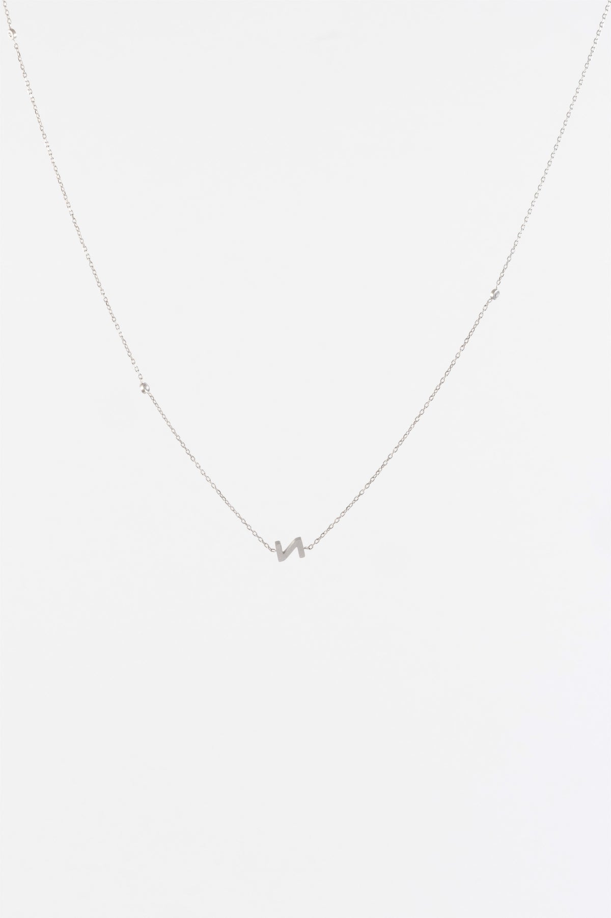 SILVER CZ & SIDE INTIAL SIDE 'Z' CHAIN
