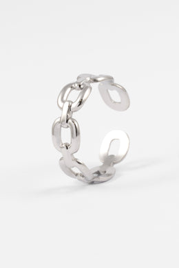 SILVER LINKED ADJUSTABE RING