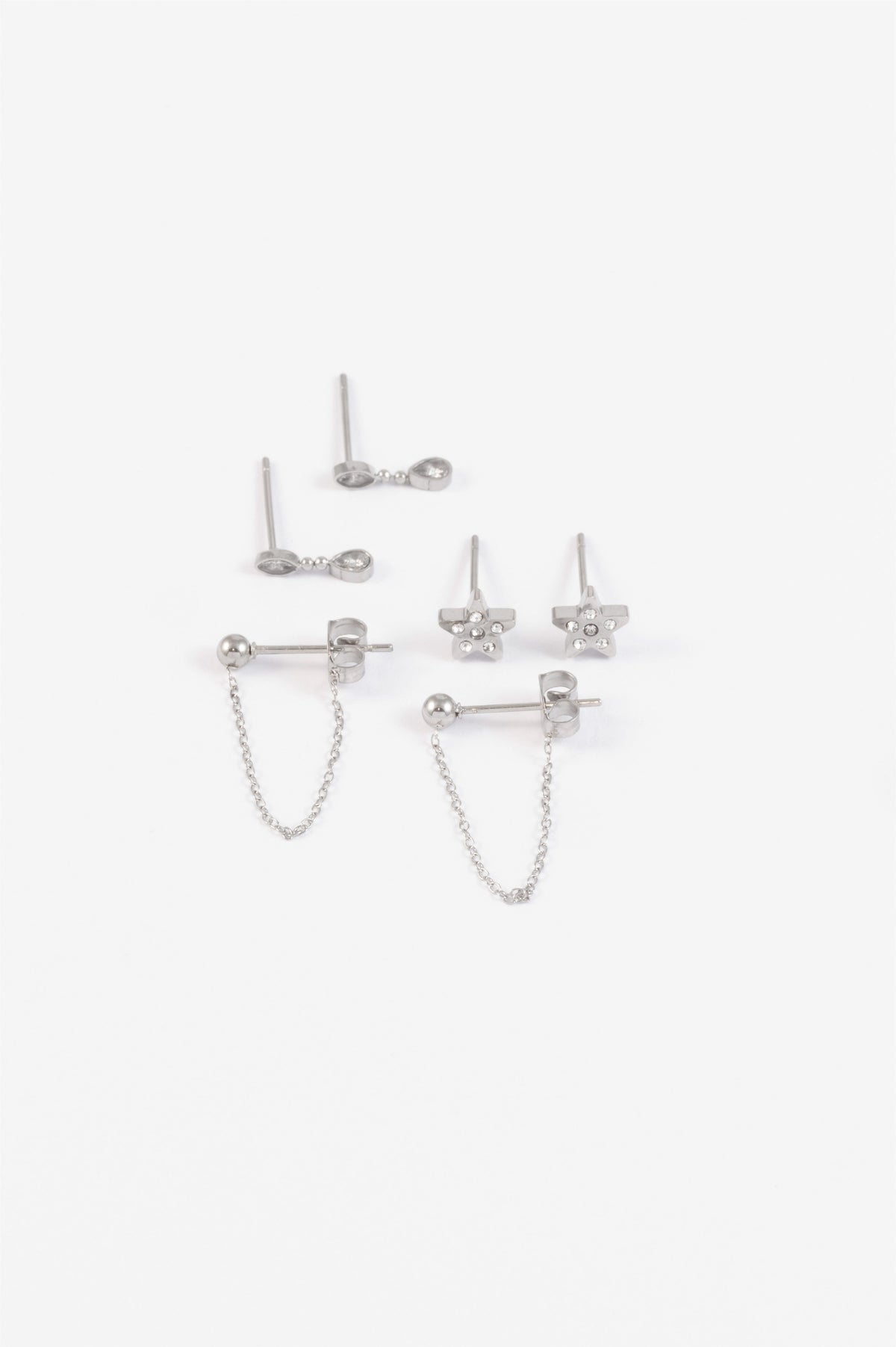 Drop Star Chain WATERPROOF SILVER STAR CHAIN DROP 3 PACK STUD