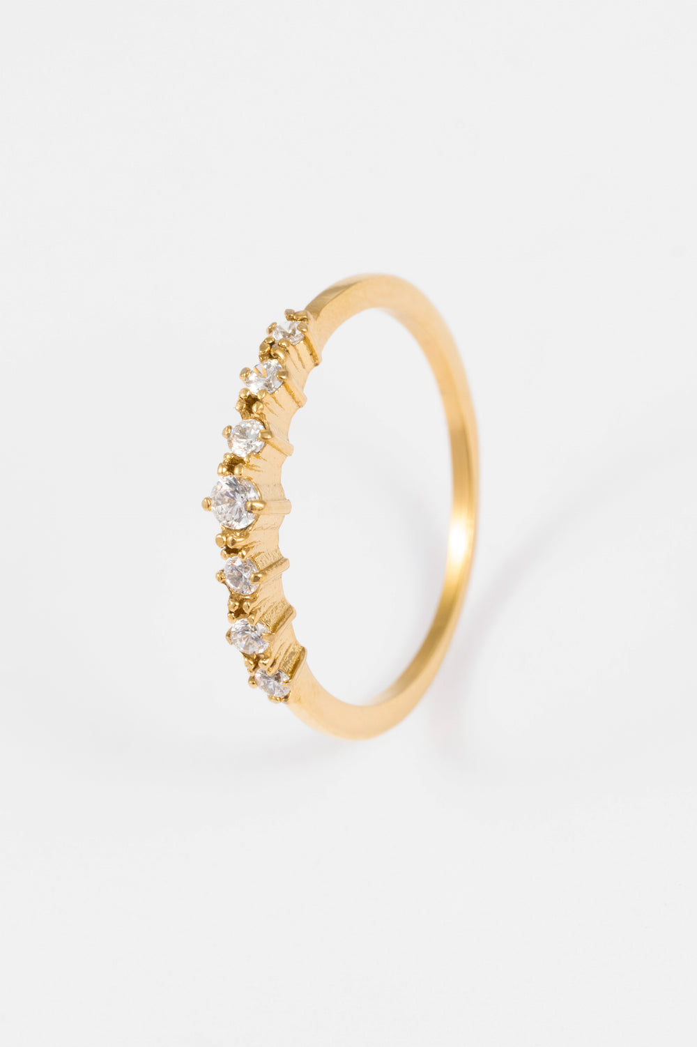 WATERPROOF GOLD BEADED CRYSTAL PEAR RING S/M