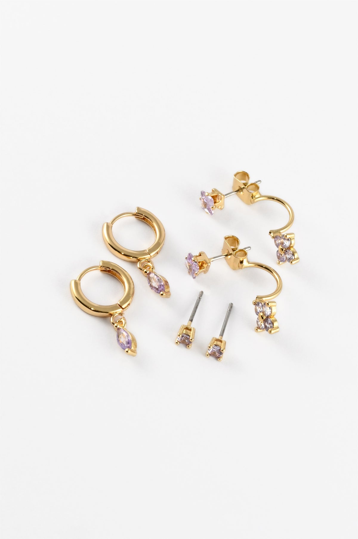 GOLD RUBY BEADED CRYSTAL EARRING JACKET PACK