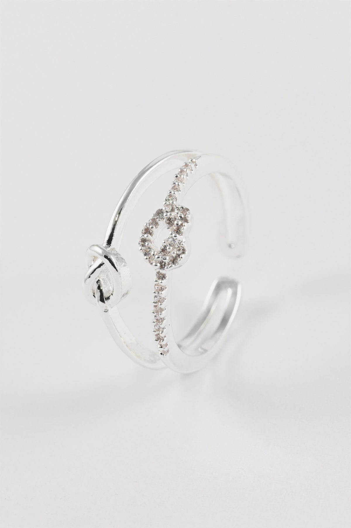 Piercing Interlocking Rings SILVER INTERLOCKING ADJUSTABLE RING