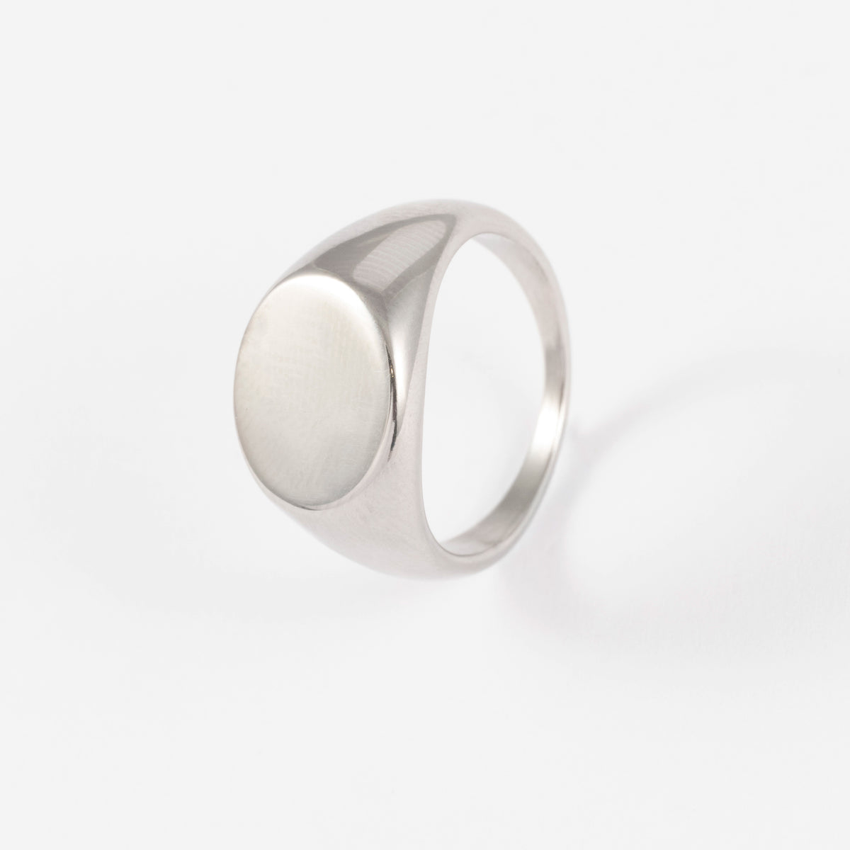 RHODIUM ROUND PINKY RING - S/M