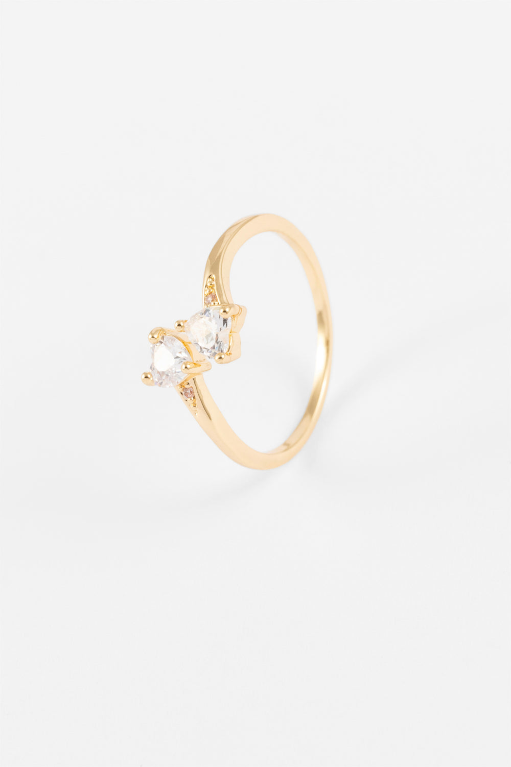 GOLD CZ STONE ADJUSTABLE RING