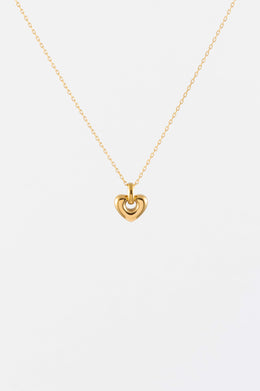 GOLD DAINTY HEART CHARM PENDANT NECKLACE