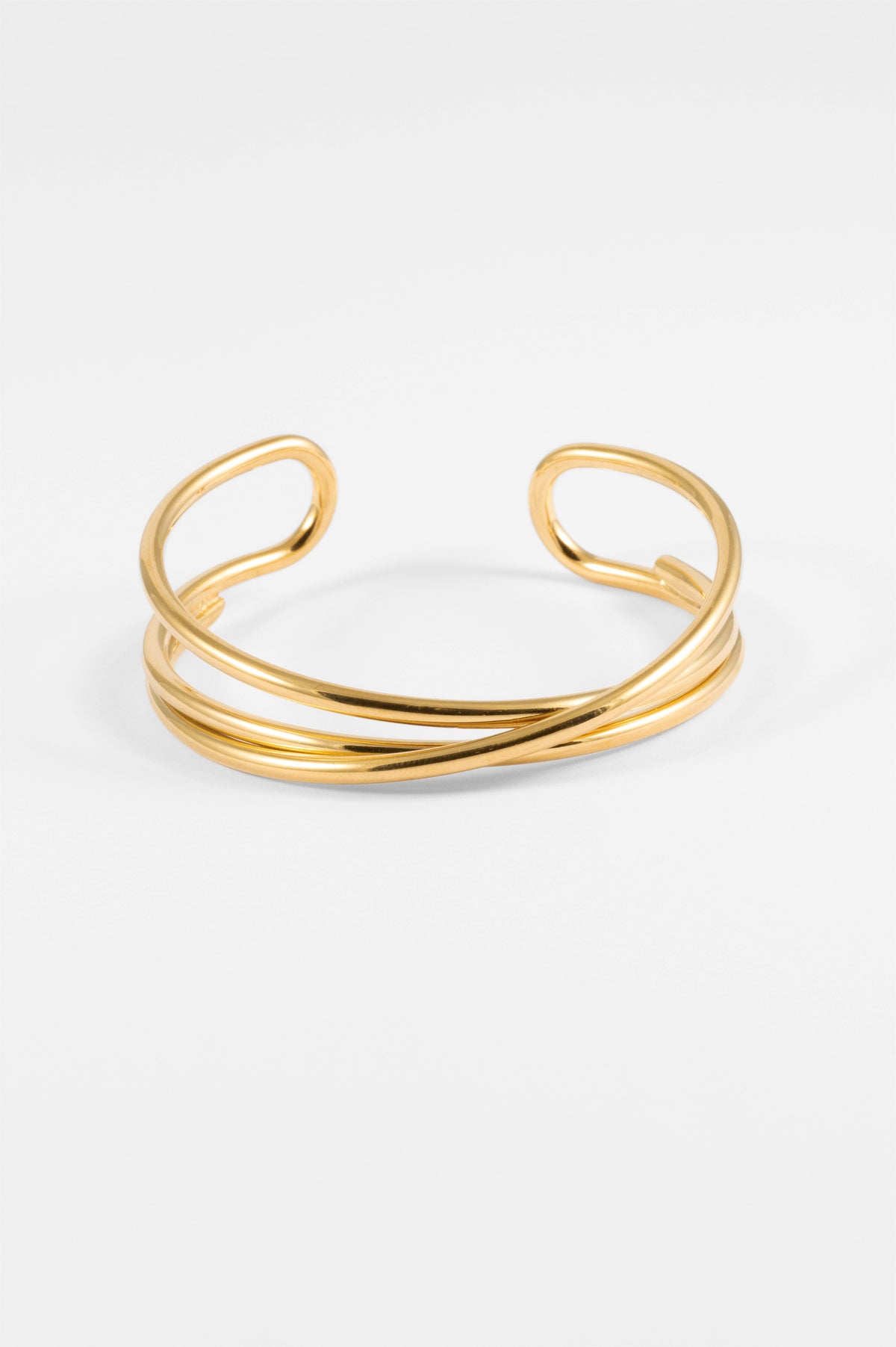 WATERPROOF GOLD WIRE OUTLINE OPEN CUFF BANGLE