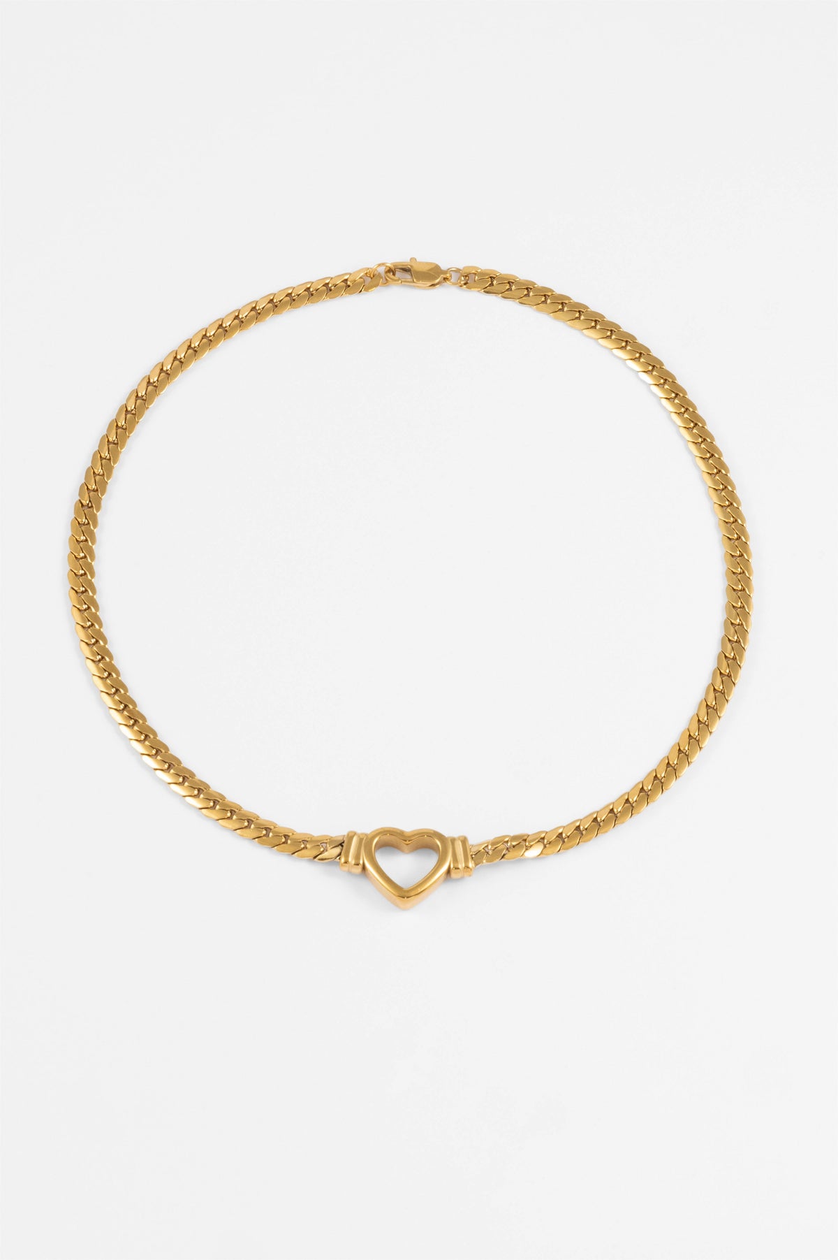 WATERPROOF GOLD CHAIN HEART LINKING NECKLACE