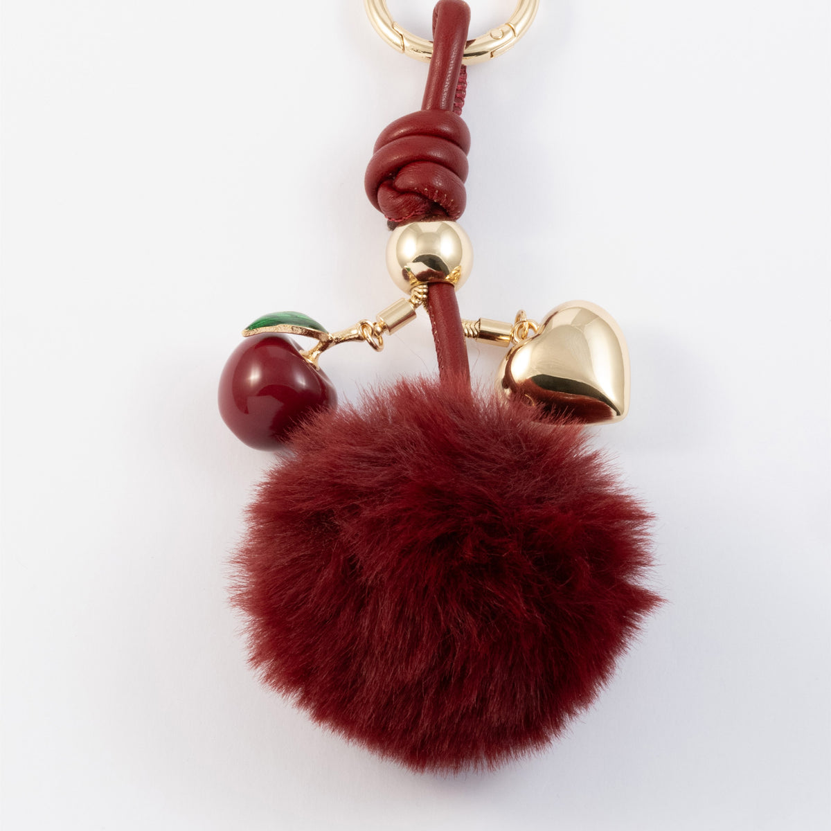 Elegant Red Backpack with Pom Pom Charm Original Bag & Accessories - Leather Crossbody Bag In Croc  main image 3